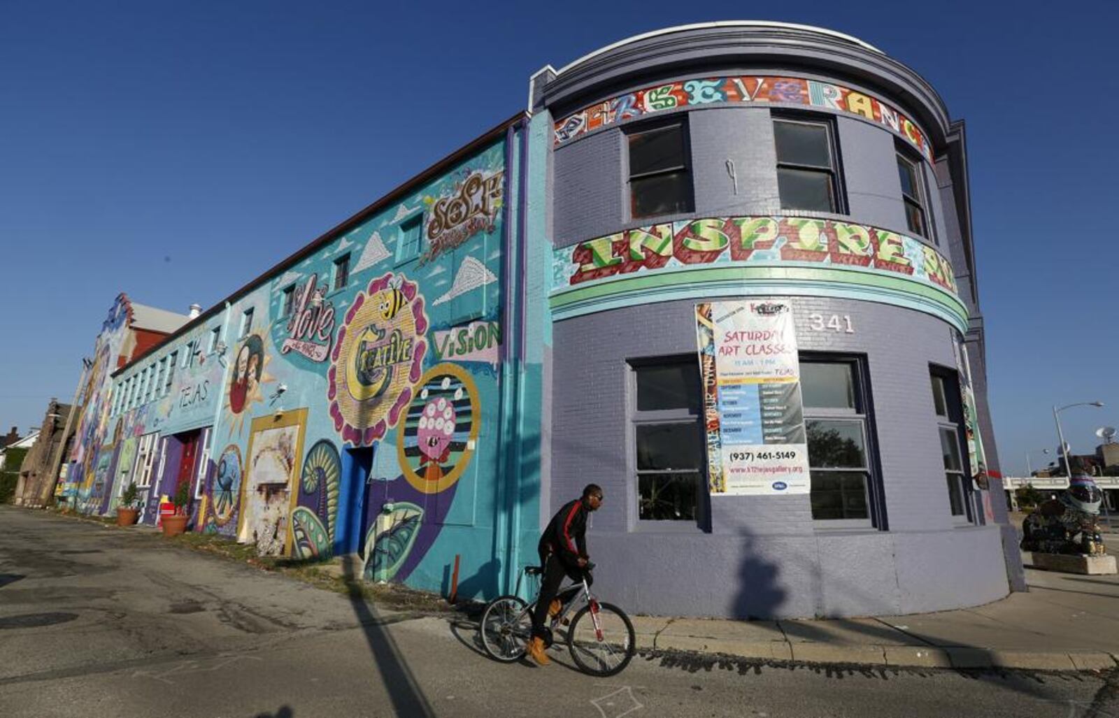 A fusion of design and color illuminates the K12 Gallery & TEJAS building, 341 S. Jefferson St., in Dayton. LISA POWELL/STAFF/FILE