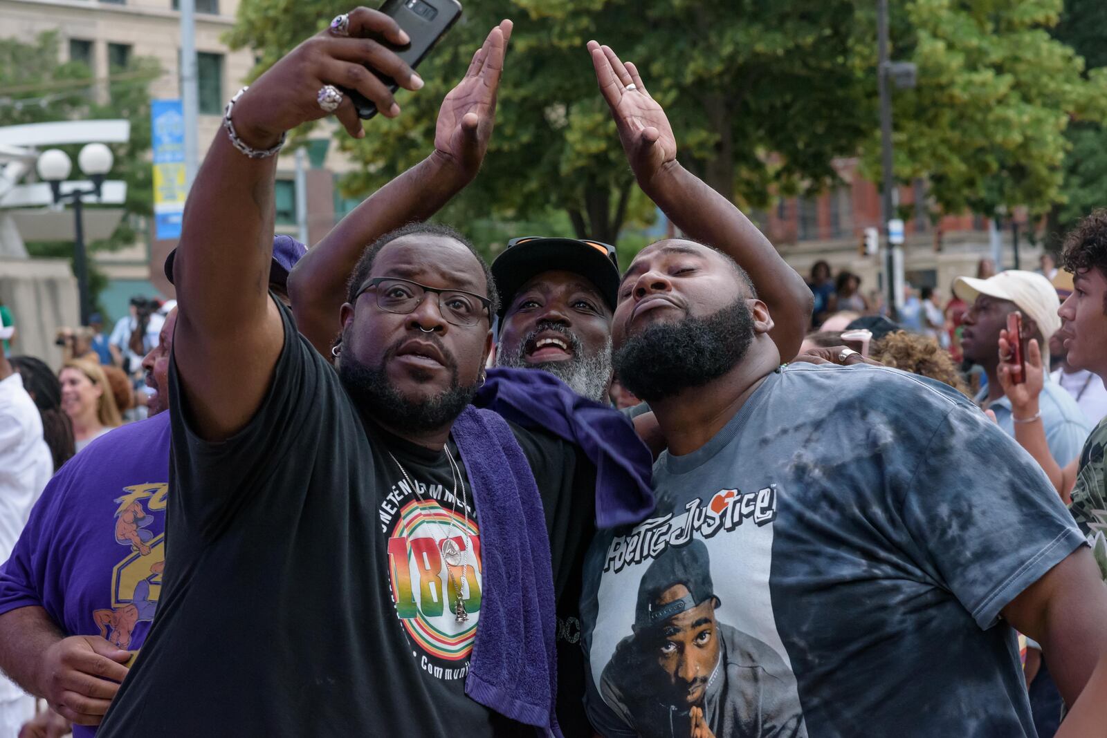 Tank and the Bangas, a New Orleans, Louisiana based R&B act headlined the Juneteenth Commemoration, Celebration and Community Concert at Levitt Pavilion in downtown Dayton on Saturday, June 19, 2021. The group won the 2017 NPR Tiny Desk Concert and were nominated for a Grammy in the 2020 Best New Artist category. Did we spot you there? TOM GILLIAM / CONTRIBUTING PHOTOGRAPHER