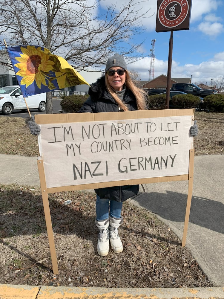 Tesla protest Moraine 2025