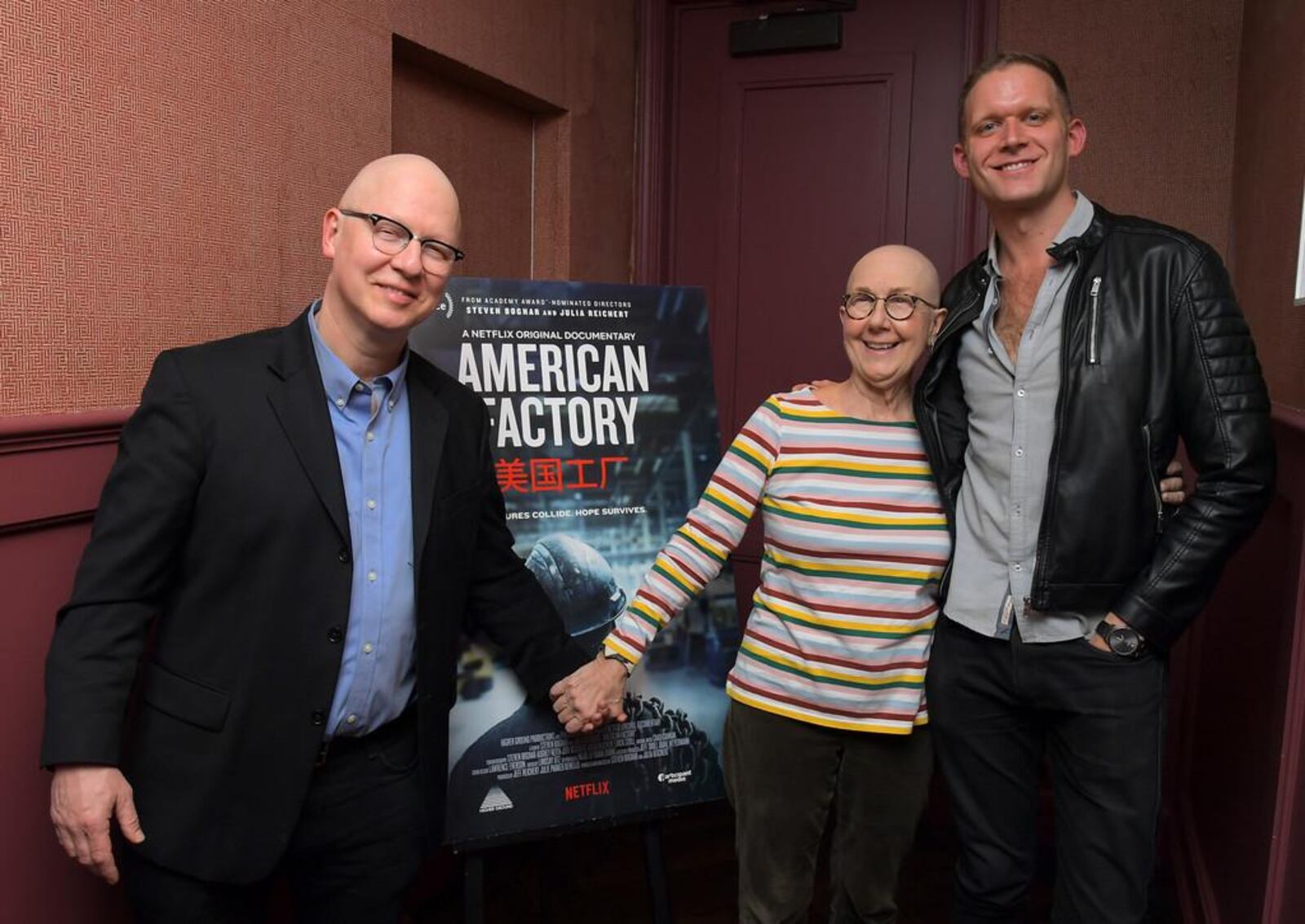 Left to right: Steven Bognar, Julia Reichert and John Sylva at a special screening of "American Factory" at Soho House West Hollywood in January 2020. GETTY IMAGES