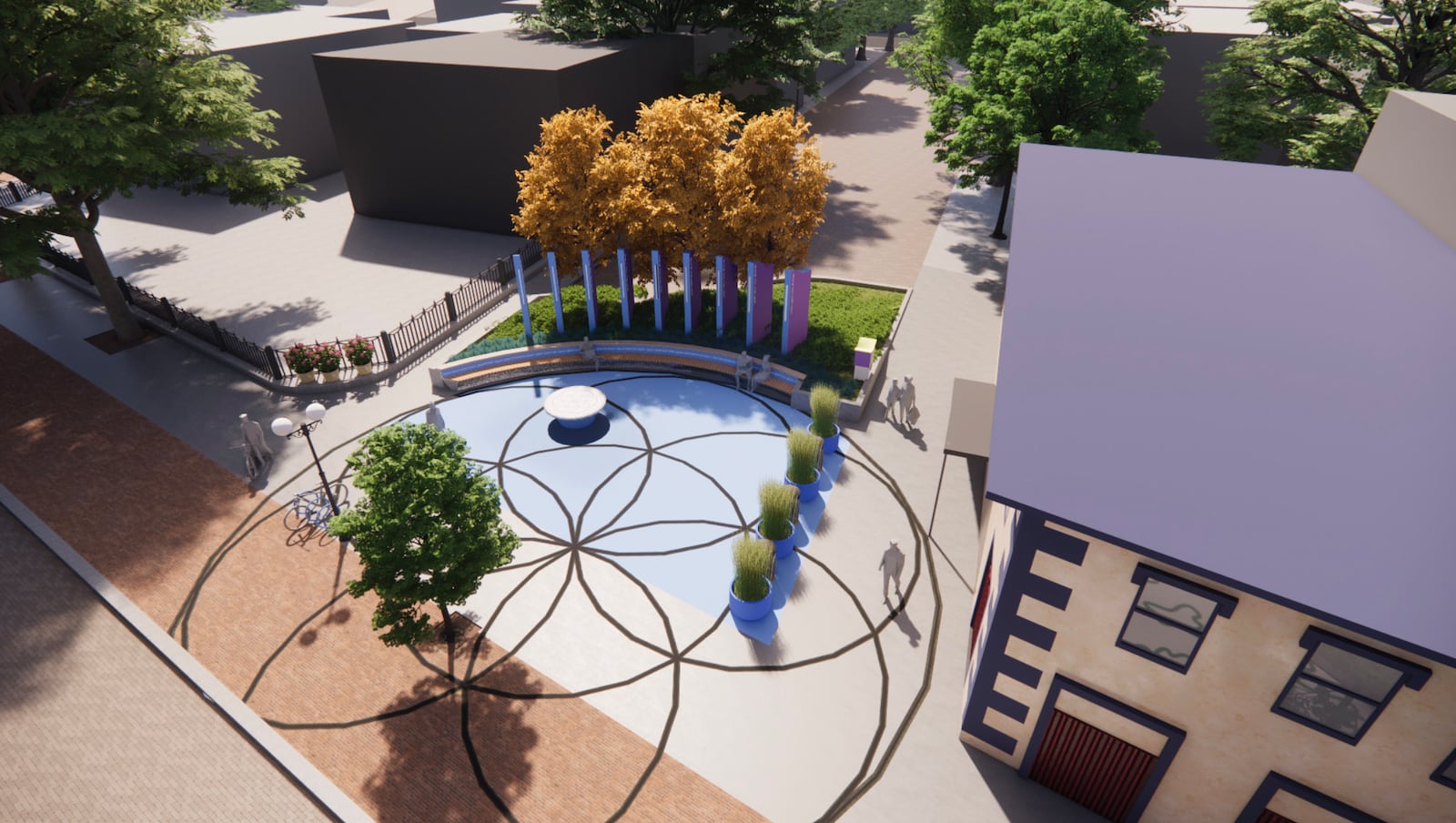 Terry Welker, Jes McMillan and Sierra Leone, based in Dayton, have submitted their design for the 8/4 Memorial in tribute to the victims of the Oregon District tragedy that occurred August 4, 2019. CONTRIBUTUED