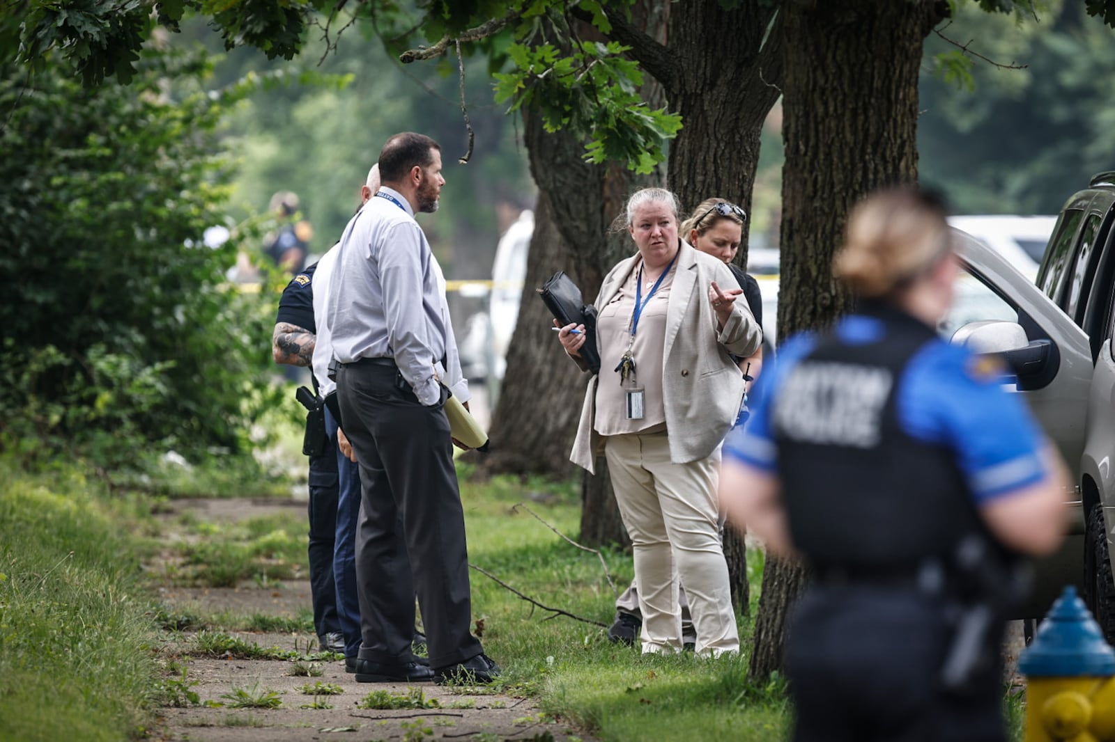 Dayton police responded to a report of a man shot multiple times Monday afternoon, July 17, 2023, on Boyer Street. JIM NOELKER/STAFF