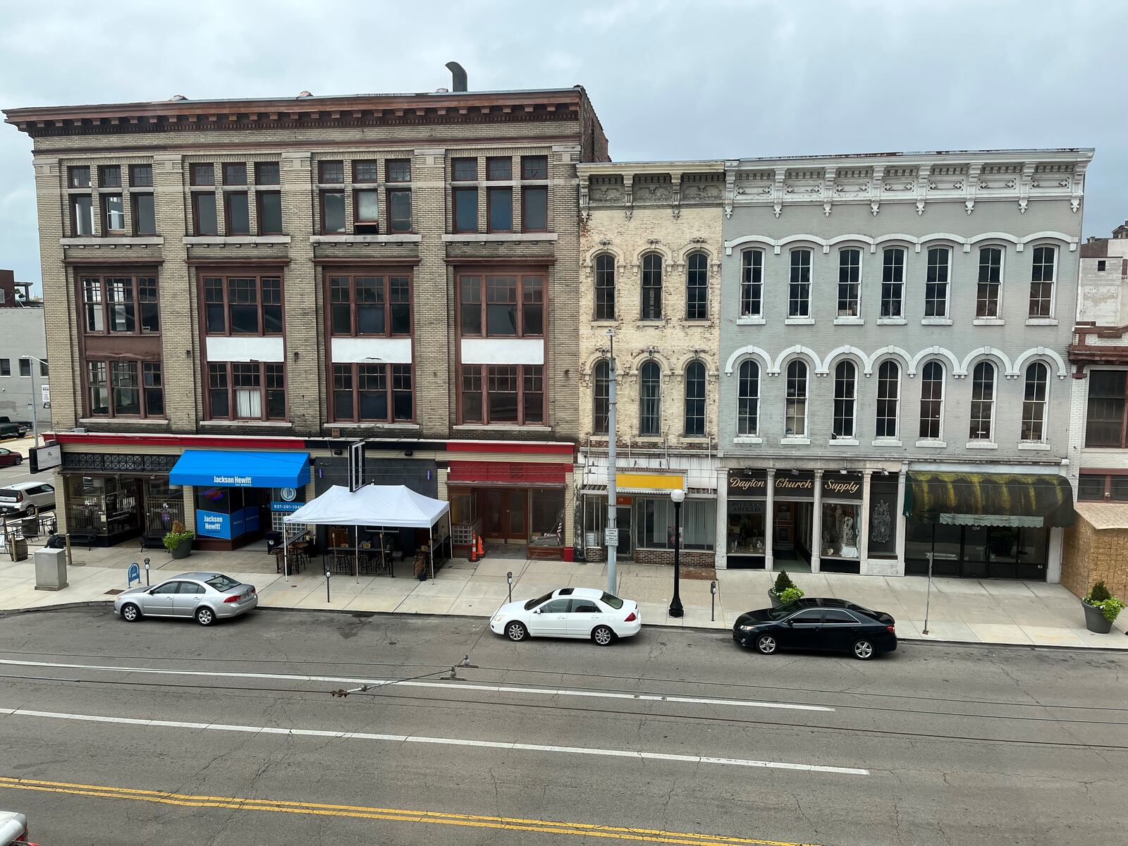 A few of the buildings on the 100 block of East Third Street in the Fire Blocks District. CORNELIUS FROLIK / STAFF