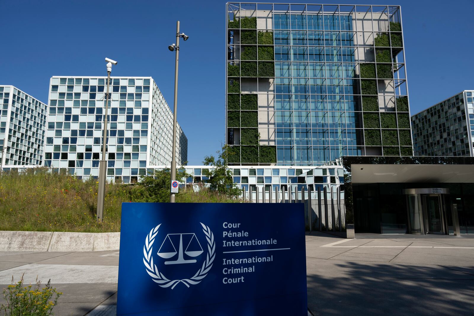 FILE - Exterior of the International Criminal Court in The Hague, Netherlands, June 26, 2024. (AP Photo/Peter Dejong, File)