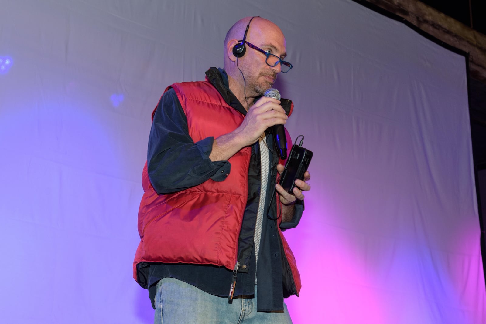 The Dayton Dinner Theater hosted a "Back to the Future" movie party at The Brightside Music & Event Venue in downtown Dayton on Sunday, March 24, 2024. Pictured is founder John Boucuvalas. TOM GILLIAM / CONTRIBUTING PHOTOGRAPHER