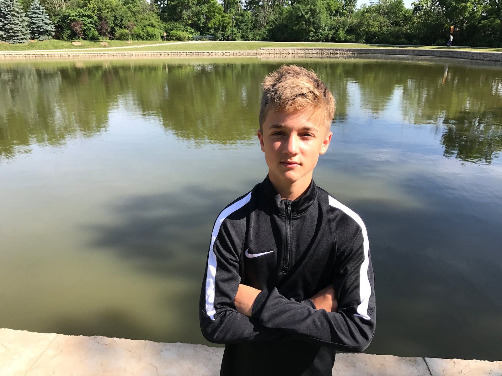 Billy Boucuvalas, a 14 year-old from Oakwood, was fishing with his friends at the Fraze Pavilion pond last Wednesday when he was asked about the nation s divide. He believes that social class issues and last year's presidential election are the central causes of the country's conflict, but that he has hope for a bright future.