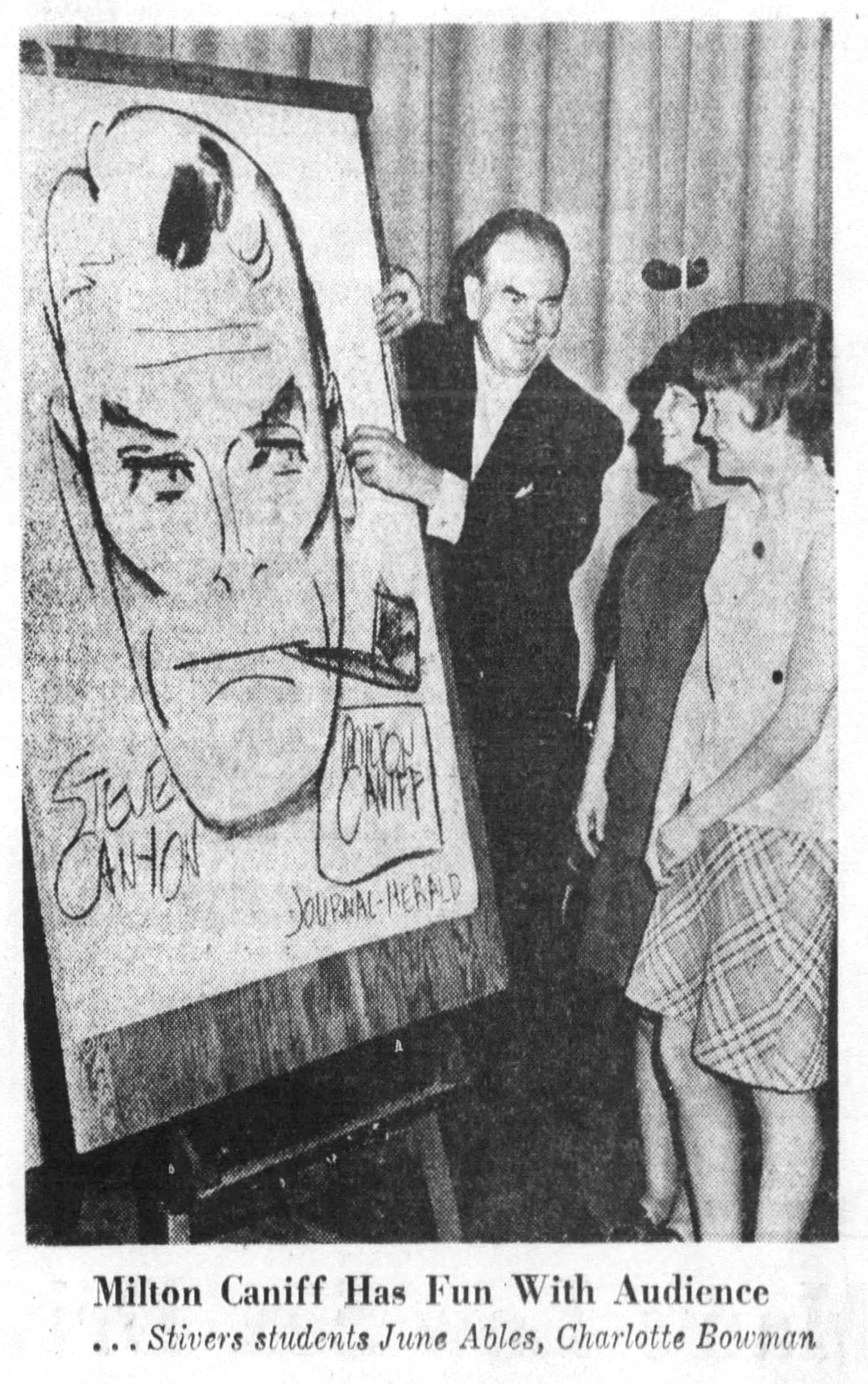 Comic strip artist Milton Caniff is one of the most famous sons of Stivers High School. He went back to visit the school many times throughout his life. THE JOURNAL HERALD ARCHIVES