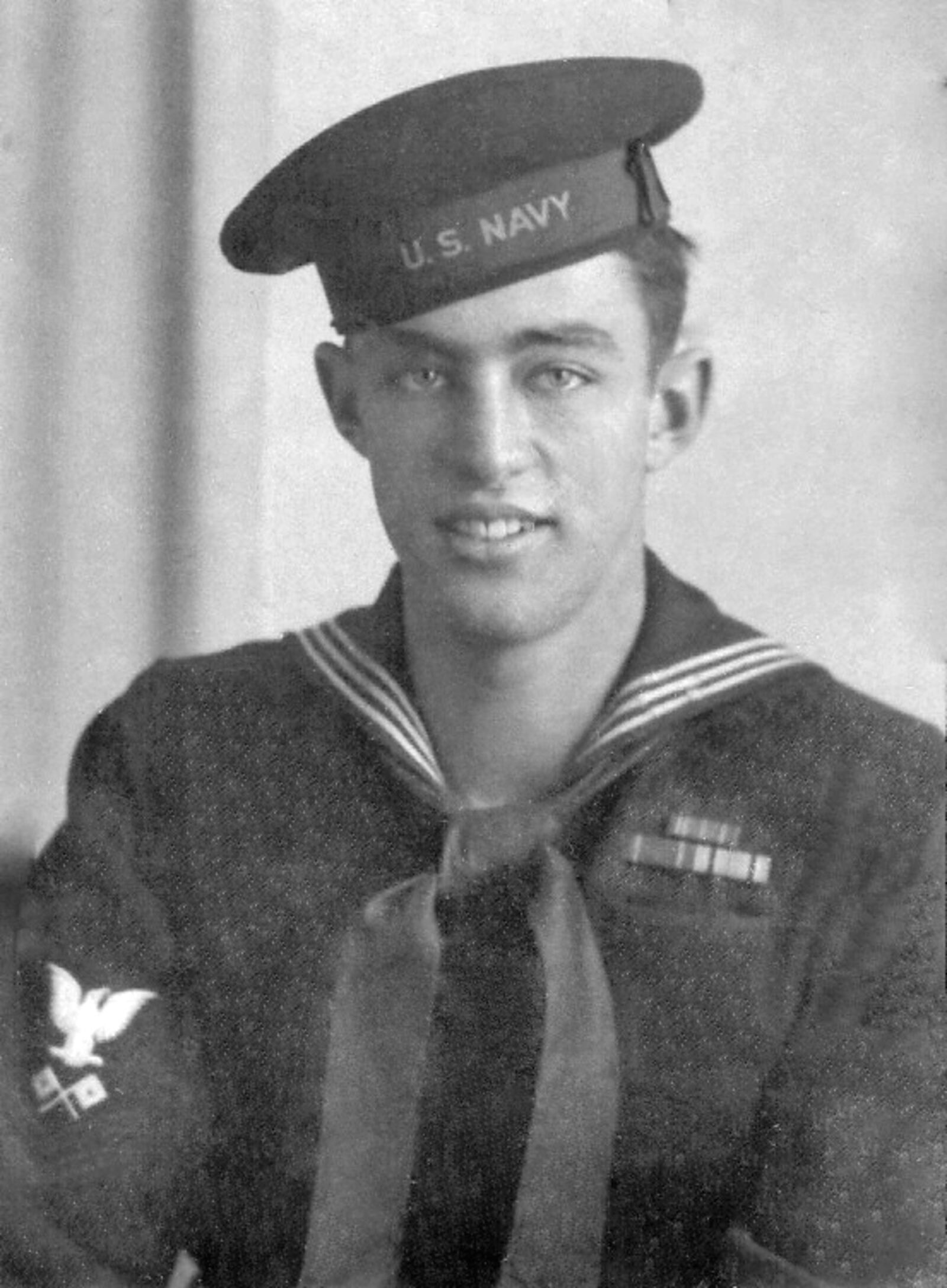 Donald Richard Hanson was among a crew of young Navy recruits who served on the first LST (Landing Ship/Tank) headed for Omaha Beach in World War II. His daughter, Donna Hanson, has published a book about her dad and his shipmates.