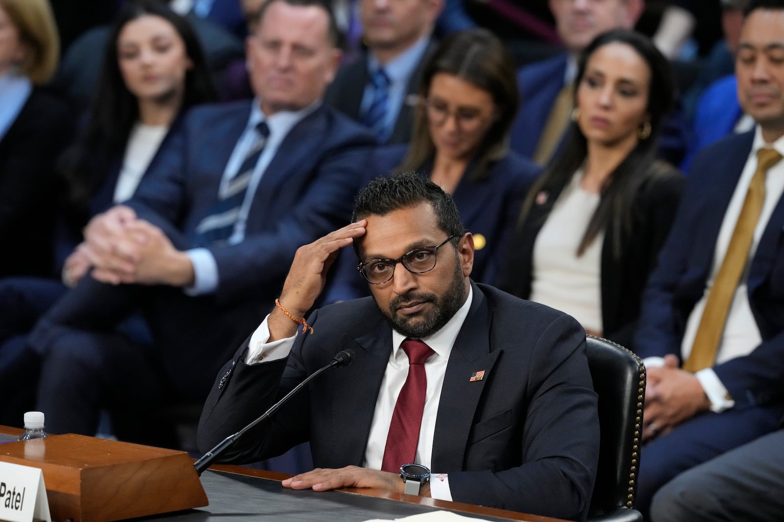 Kash Patel, President Donald Trump's choice to be director of the FBI, appears before the Senate Judiciary Committee for his confirmation hearing, at the Capitol in Washington, Thursday, Jan. 30, 2025. (AP Photo/J. Scott Applewhite)