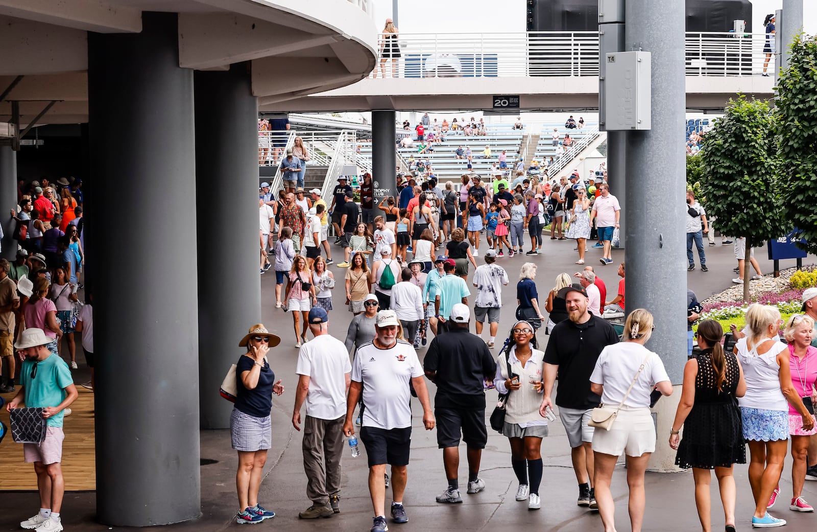 Fans gather at Cincinnati Open tennis tournament Thursday, Aug. 15, 2024 at Lindner Family Tennis Center in Mason. This year's pro tennis tournament drew more than 200,000 fans for the first time as a single-week event, officials said.