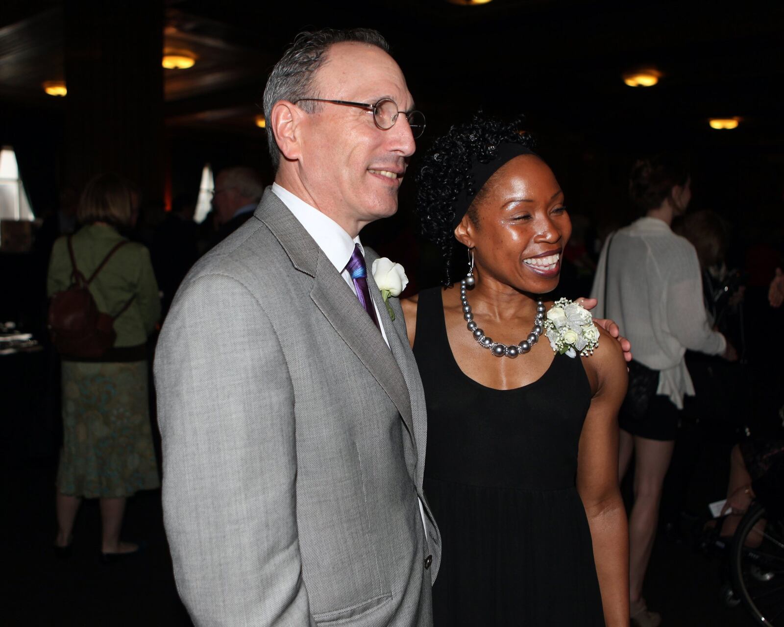 Dayton Philharmonic conductor Neal Gittleman and DCDC dancer Sheri “Sparkle” Williams were honored on Wednesday at the 2014 Governor’s Awards for the Arts luncheon in Columbus. Contributed photo by Terry Gilliam