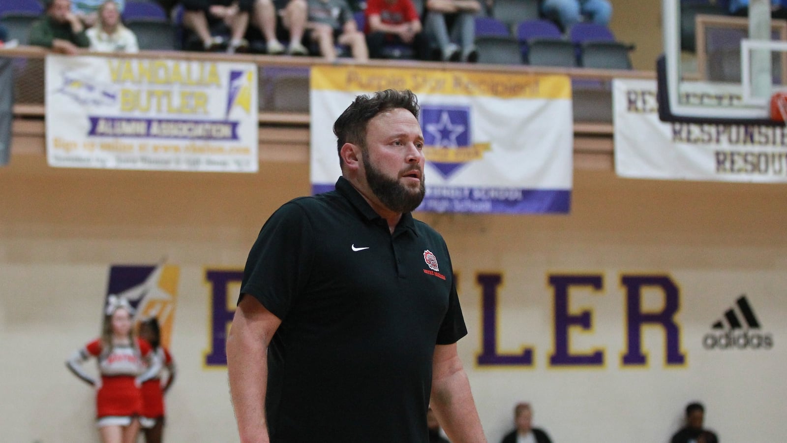 Wayne coach Nathan Martindale's Warriors beat Fairmont in a boys basketball district semifinal at Vandalia Feb. 27, 2025.