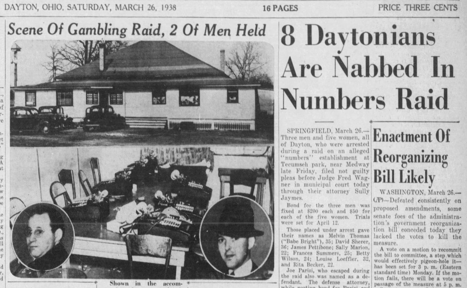 Dayton Daily News Mar. 26, 1938. DAYTON DAILY NEWS ARCHIVES