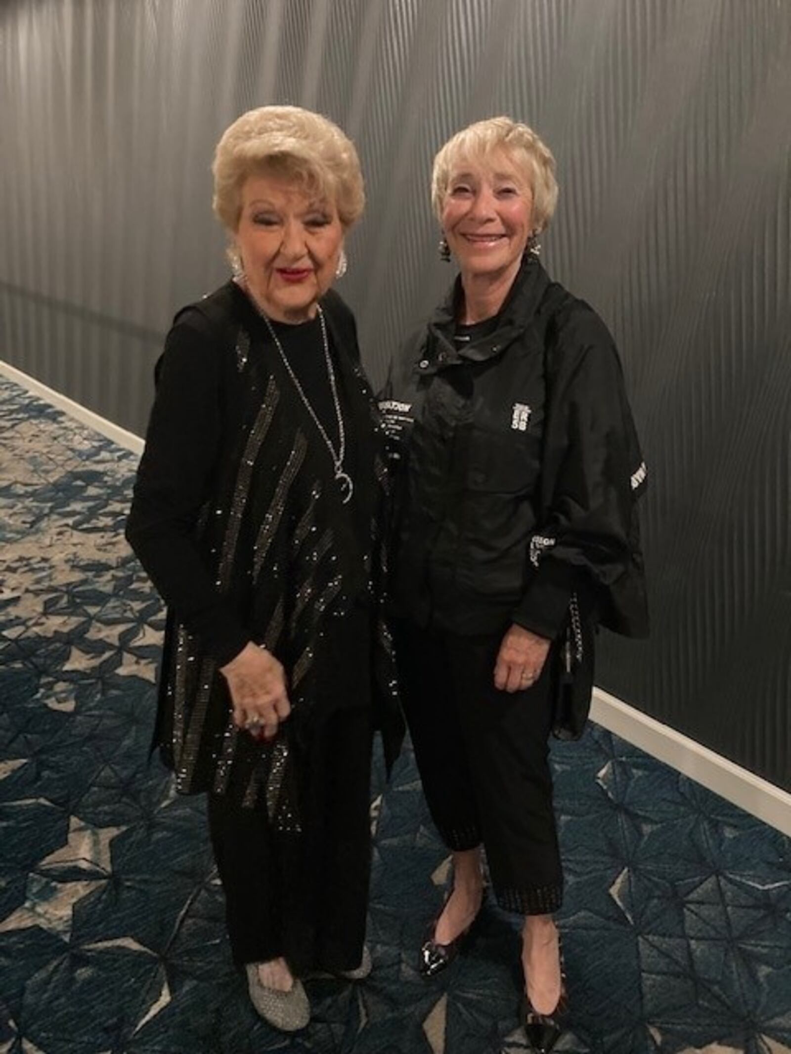 Among the podcast guests is  jazz singer Marilyn Maye, left, pictured with Miriam Goodman. At age 94, Maye, well known among jazz and cabaret audiences, is still performing. CONTRIBUTED