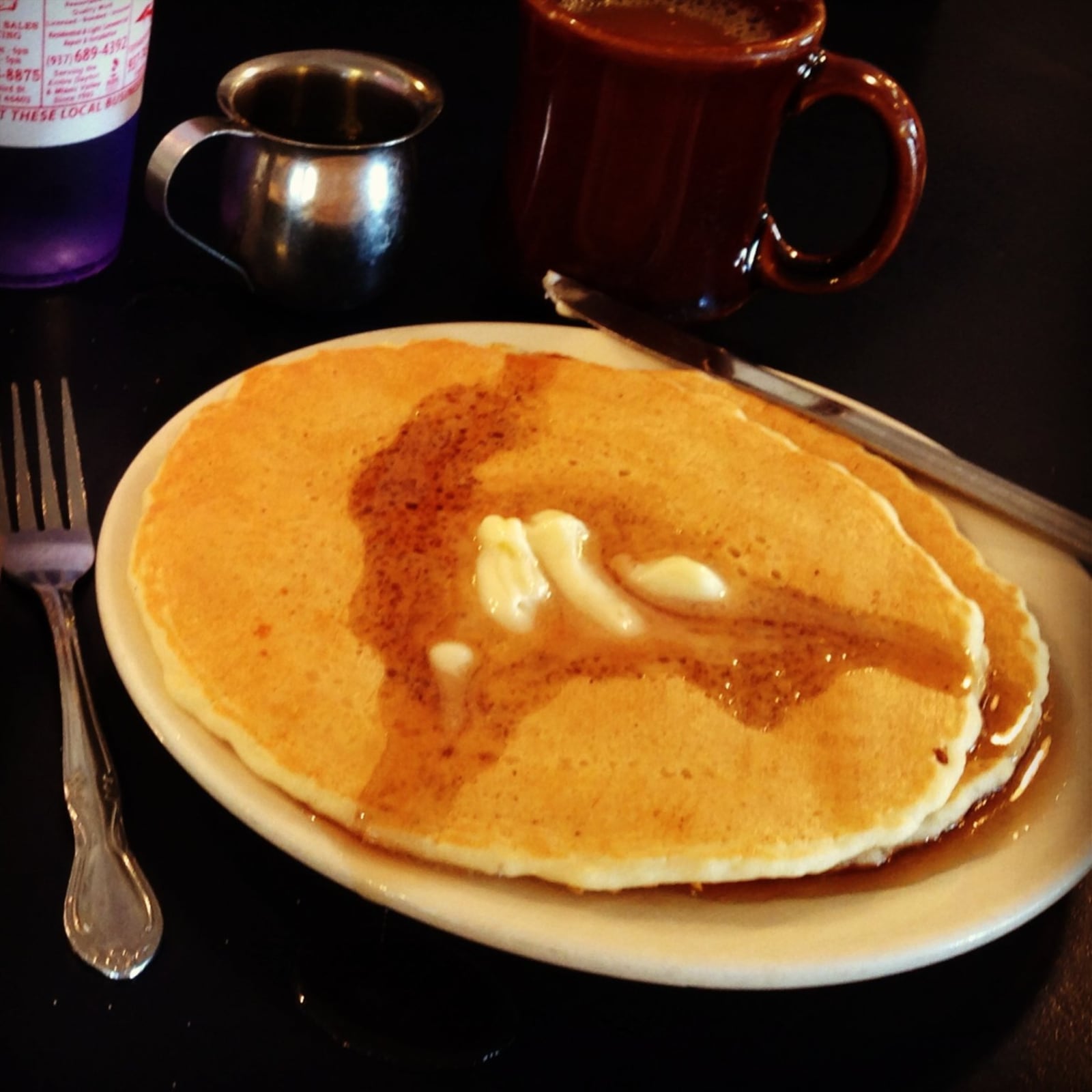 Pancakes are part of The Jackpot, a popular item on the menu at The Brunch Club in Dayton. (Staff photo by Connie Post)