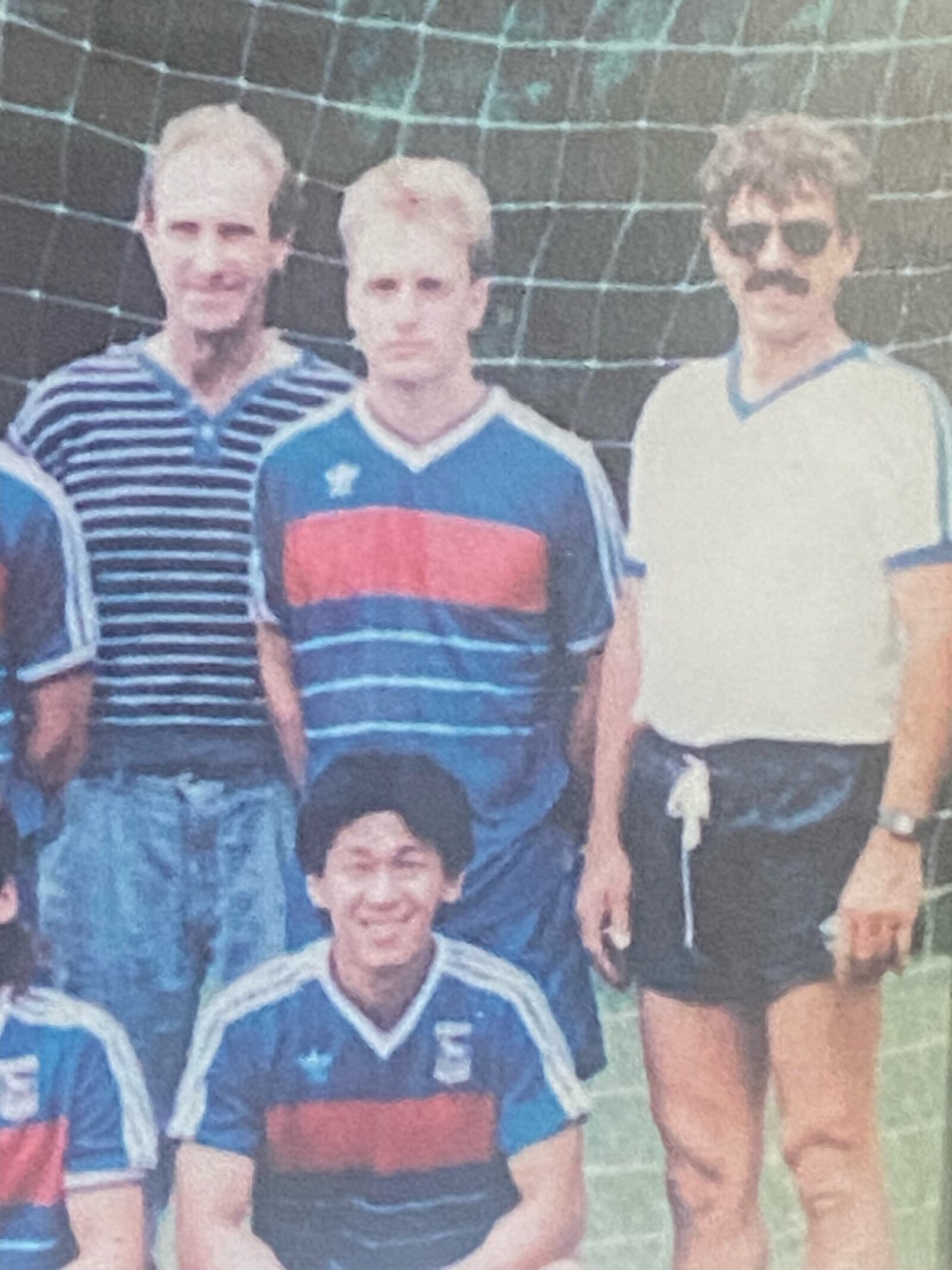 A young John Boucuvalas (standing, in middle) – who played on the state champion Northmont High team and at the University  Dayton before serving as head coach at both Fairmont High and Northmont High- learned the game at the Edelweiss soccer club. After attending youth clinics there when he was growing up, he played on the men’s open team and today is on the over-40 team, which he helps coach.  In this photo, he’s flanked by the Kraft twins, Herman (left)  and Dieter (right). CONTRIBUTED