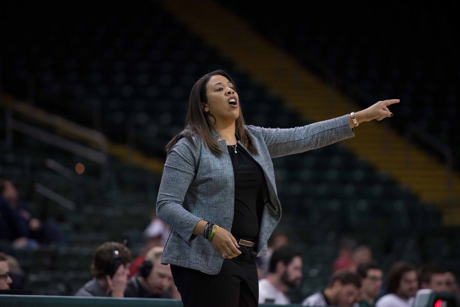 Wright State coach Katrina Merriweather during a game against Belmont earlier this season. Joseph Craven/CONTRIBUTED