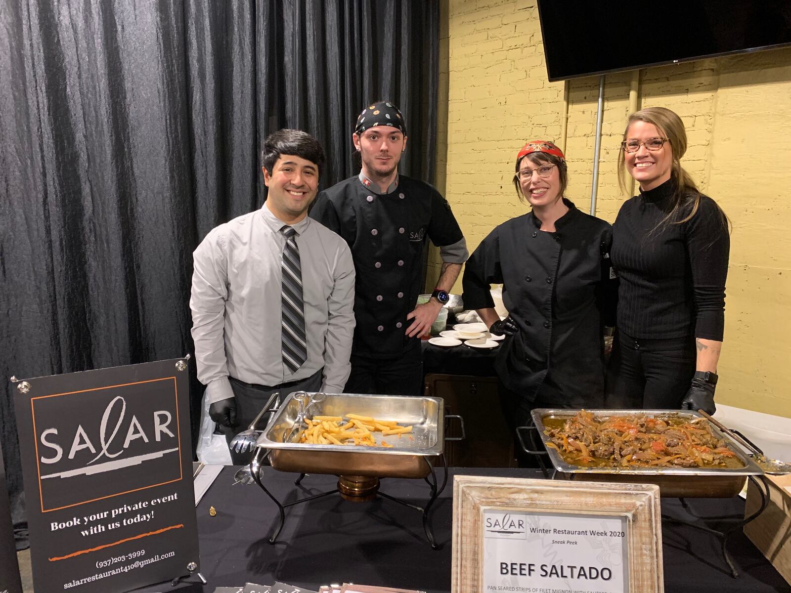 Salar Restaurant and Lounge served Beef Saltado, pan seared strips of filet mignon with sauteed onions, tomatoes, yellow Peruvian peppers and spices tossed with French fries over Jasmine rice during the Miami Valley Restaurant Association's Sneak Peek to Winter Restaurant Week held on Jan. 15, 2020, at Dayton's Steam Plant. ALEXIS LARSEN/CONTRIBUTED