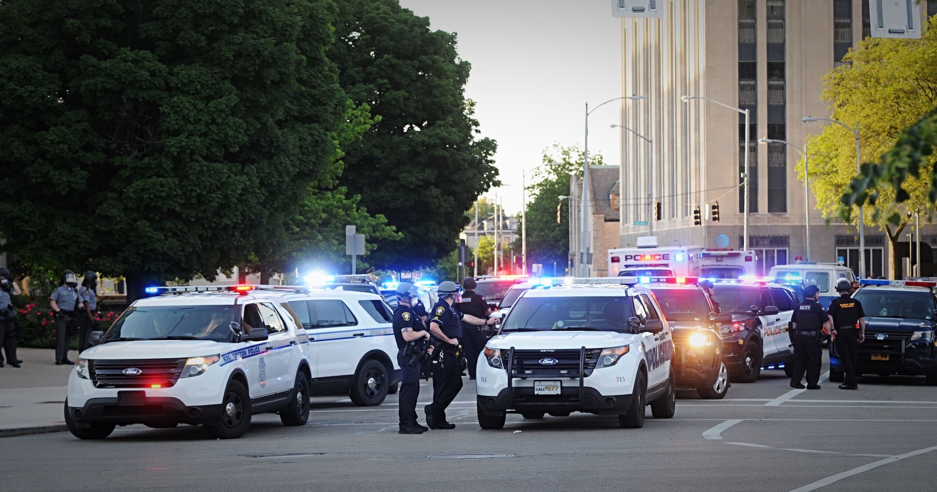 PHOTOS: Protesters, police clash Saturday night in downtown Dayton