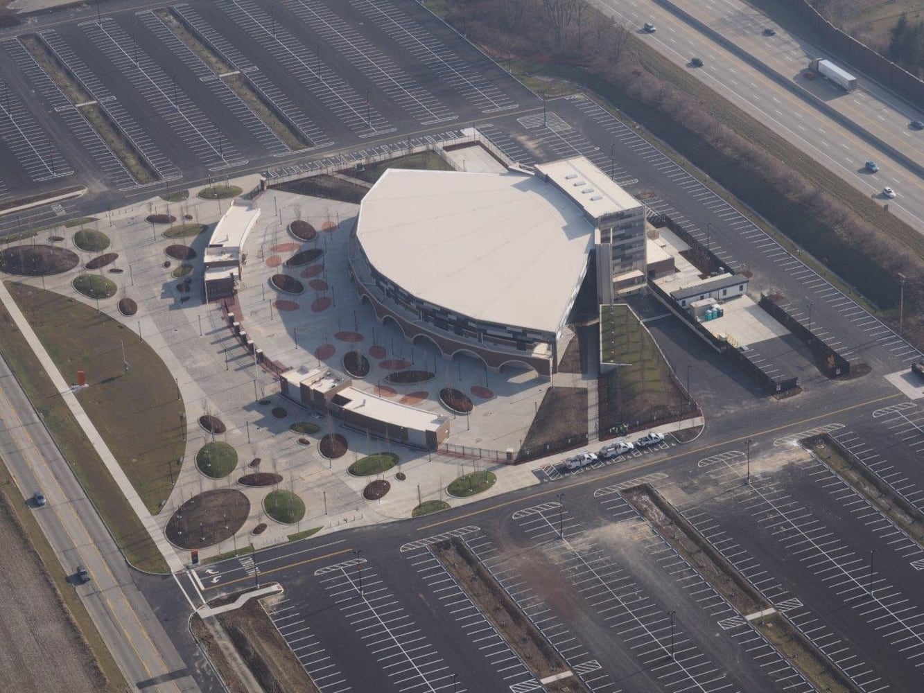 Huber Heights Music Center construction aerial view