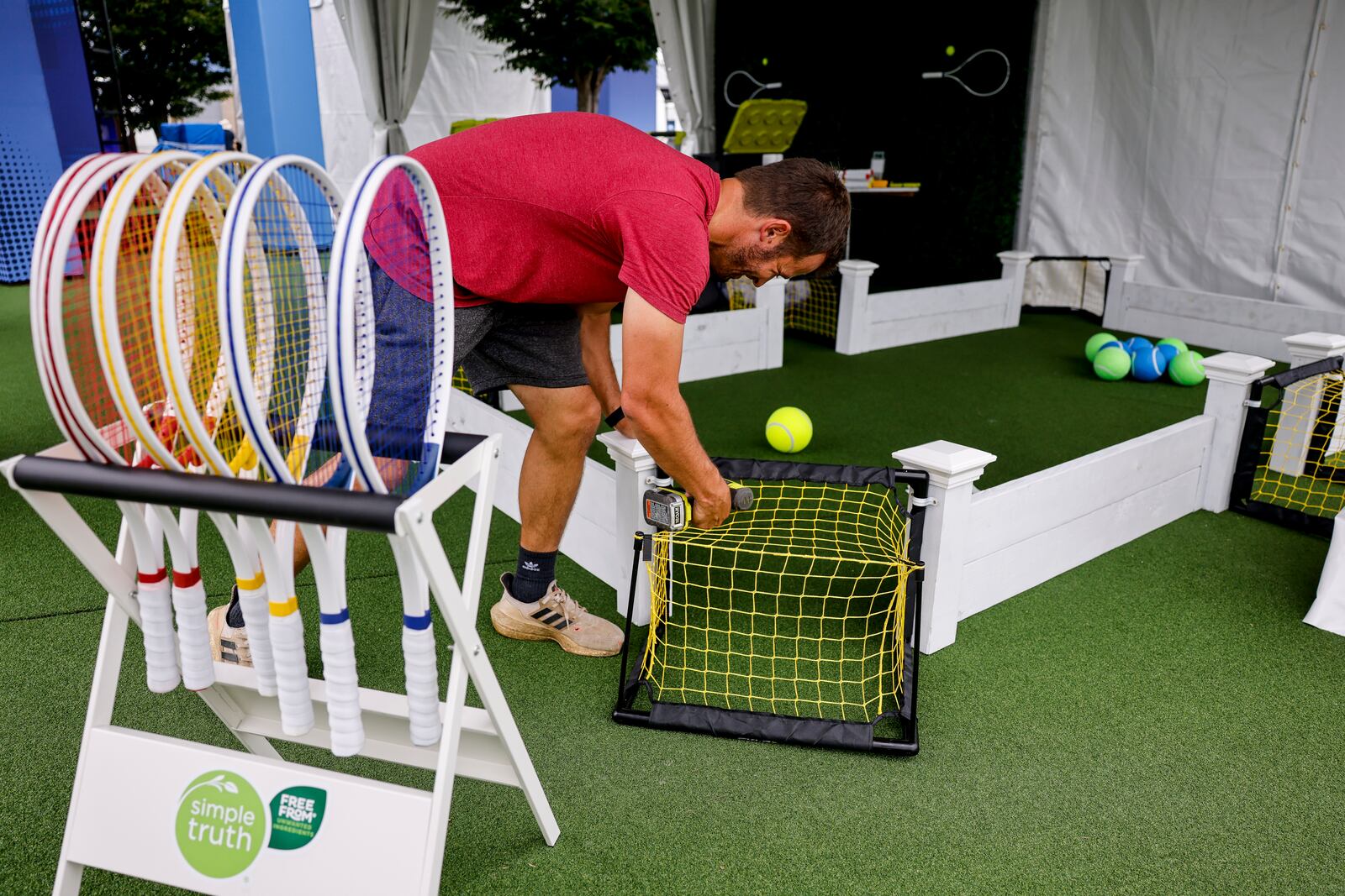 The Cincinnati Open tennis tournament held a media preview day to showcase some newly renovated features, food and drink offerings, special fan areas, new seating, new practice courts, merchandise tent and more Thursday, Aug. 8, 2024 at the Lindner Family Tennis Center in Mason. The tournament runs Aug. 11-19. NICK GRAHAM/STAFF