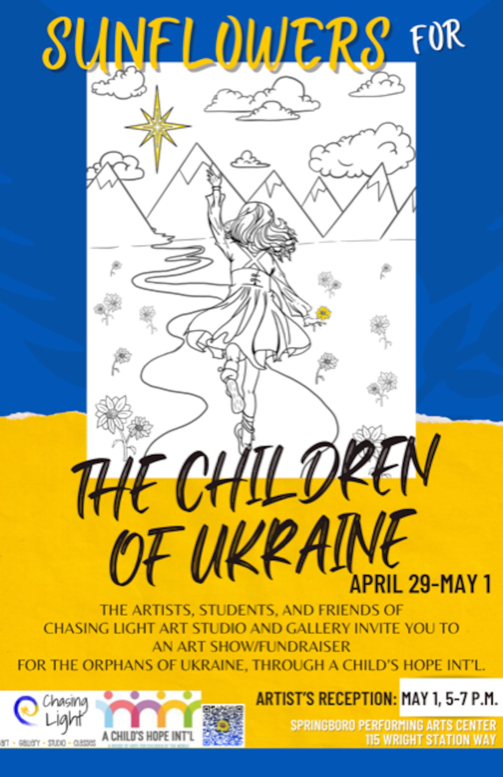 Chasing Light Art Studio and Gallery is coordinating a fundraiser for Ukraine April 29-May 1 in Springboro. CONTRIBUTED