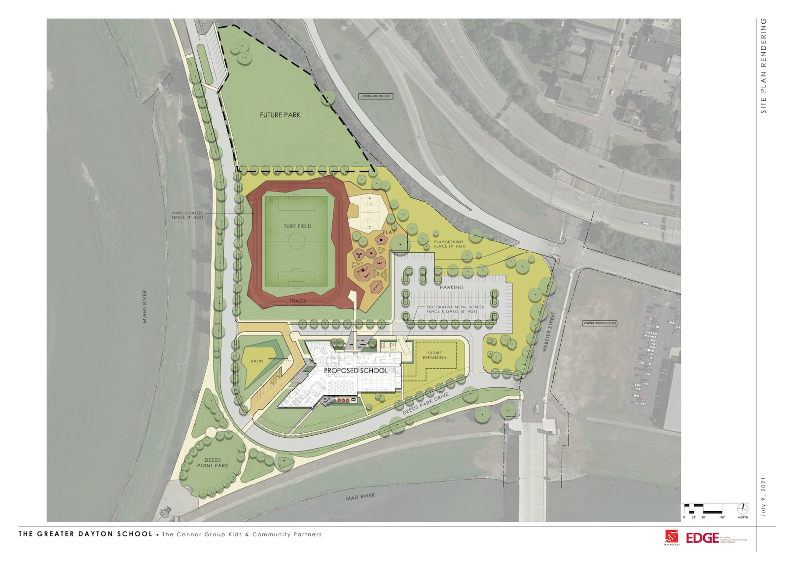 Site plan for proposed Greater Dayton School. CONTRIBUTED