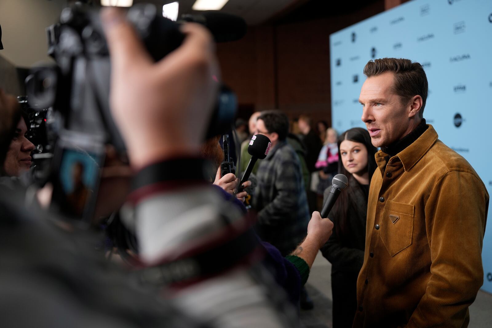 Benedict Cumberbatch attends the premiere of "The Thing with Feathers" during the Sundance Film Festival on Saturday, Jan. 25, 2025, at the Eccles Theatre in Park City, Utah. (Photo by Charles Sykes/Invision/AP)