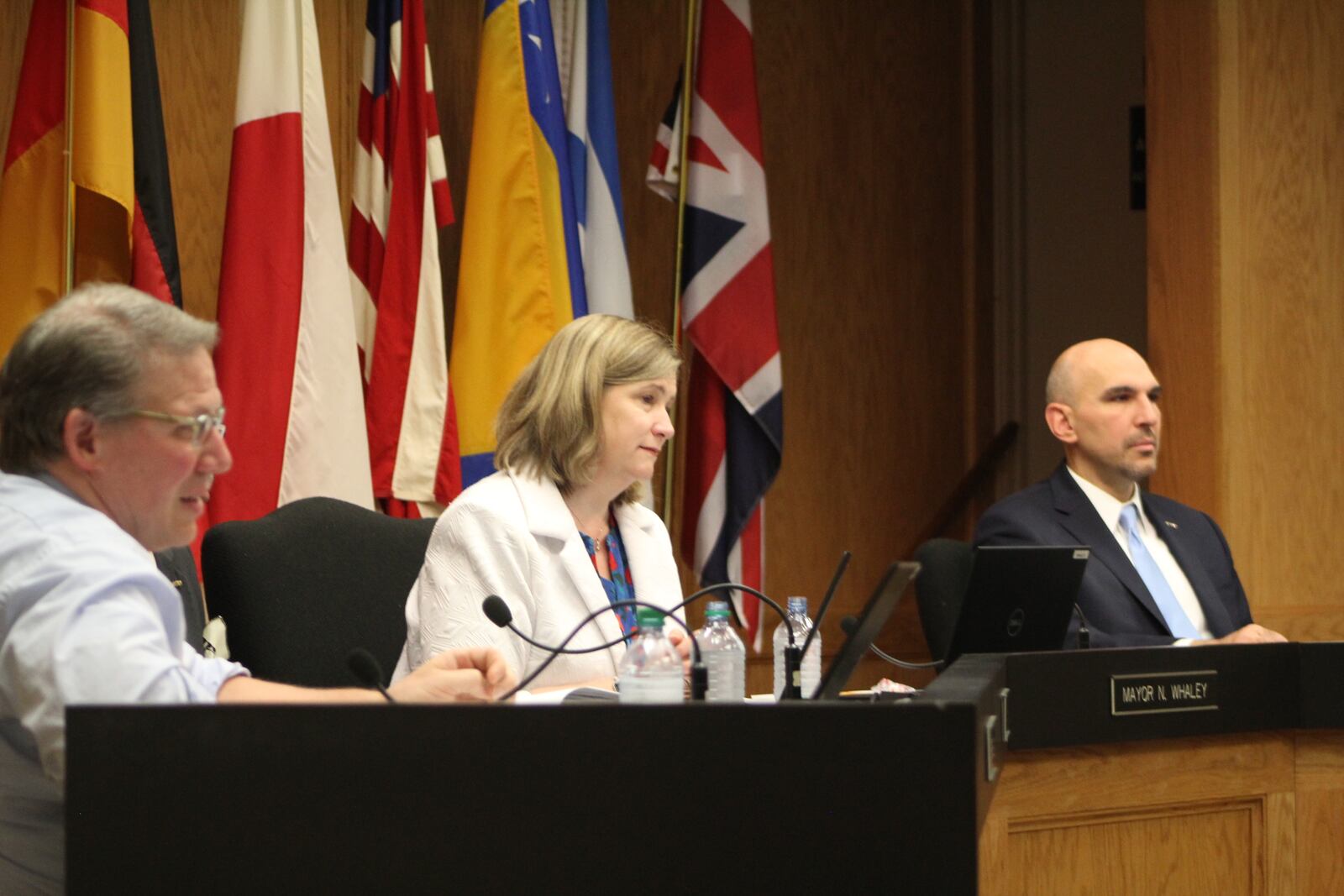 The Dayton City Commission at a meeting earlier this month. CORNELIUS FROLIK / STAFF