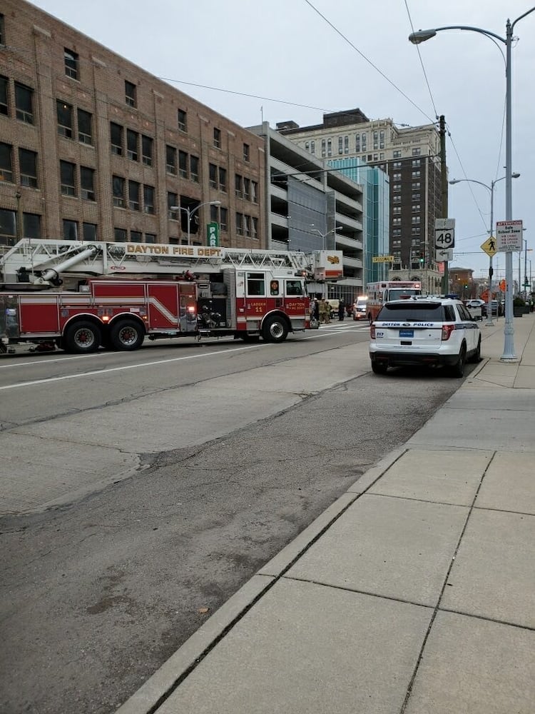 Car falls through Dayton parking garage