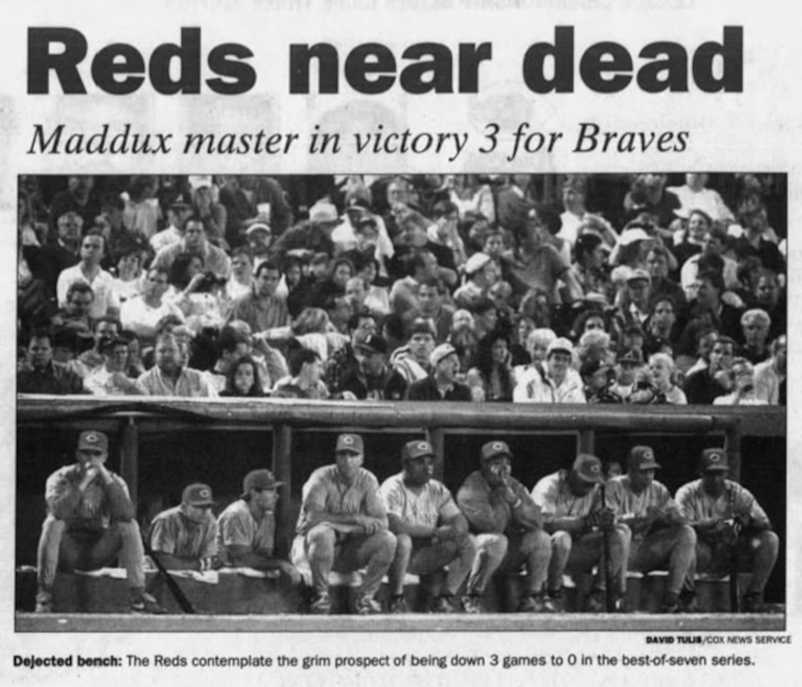 Dayton Daily News sports page, 1995 NLCS