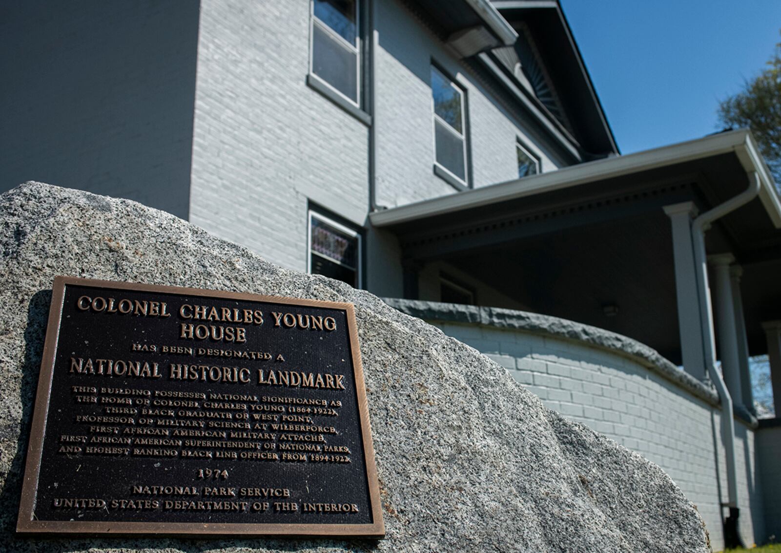 A plaque marks a national historic landmark, the home of U.S. Army Colonel Charles Young in Wilberforce, Ohio. U.S. AIR FORCE PHOTO/TECH. SGT. MATTHEW FREDERICKS