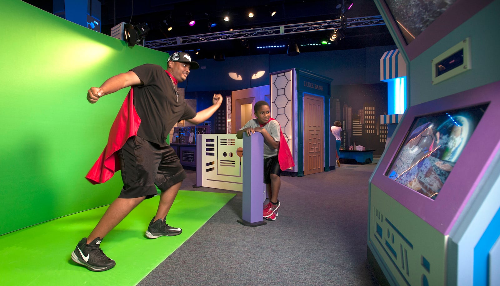 DC SUPER HEROES: Discover Your Superpowers, an exhibition featuring the iconic characters of comics, film and graphic novels, will open at COSI Feb. 8 and run through May 25. Photo: Jennifer Dummett for The Children's Museum