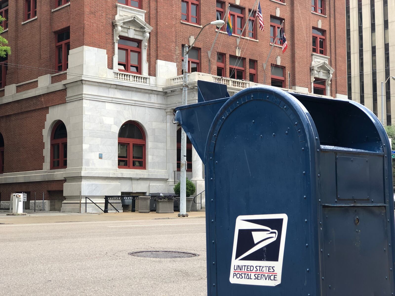 A mailbox next to City Hall has been removed from service. But there are other boxes nearby, like this one on West Third Street. CORNELIUS FROLIK / STAFF