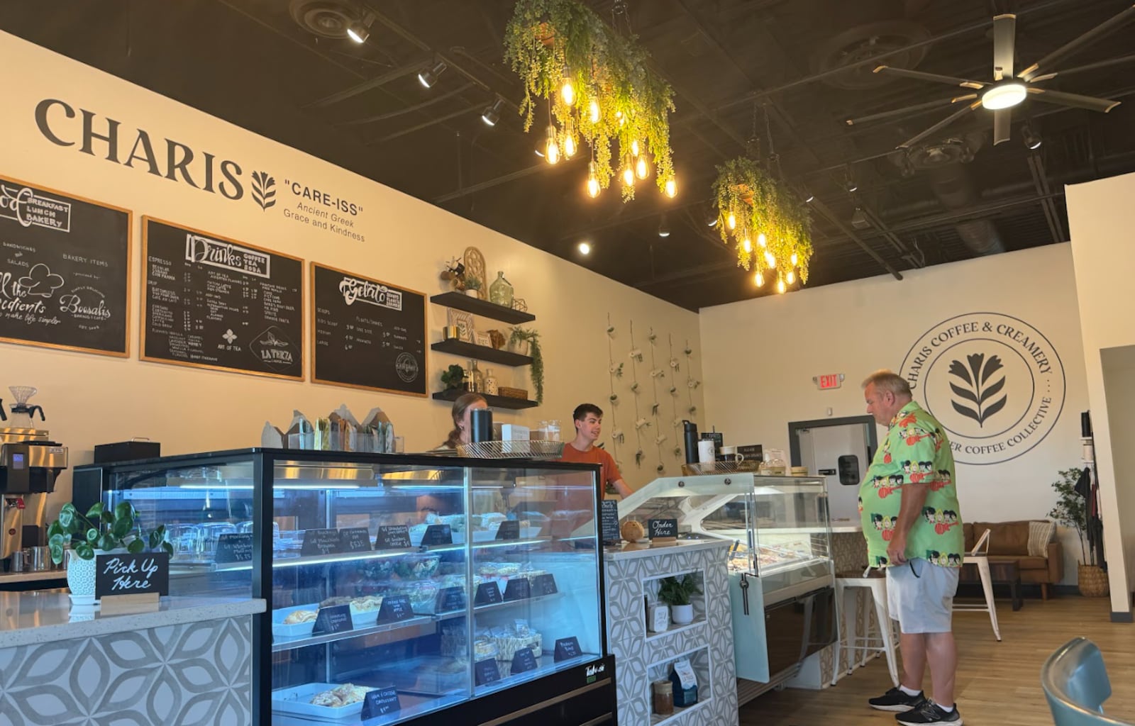 A customer orders inside Charis Coffee & Creamery in West Chester Twp. CONTRIBUTED