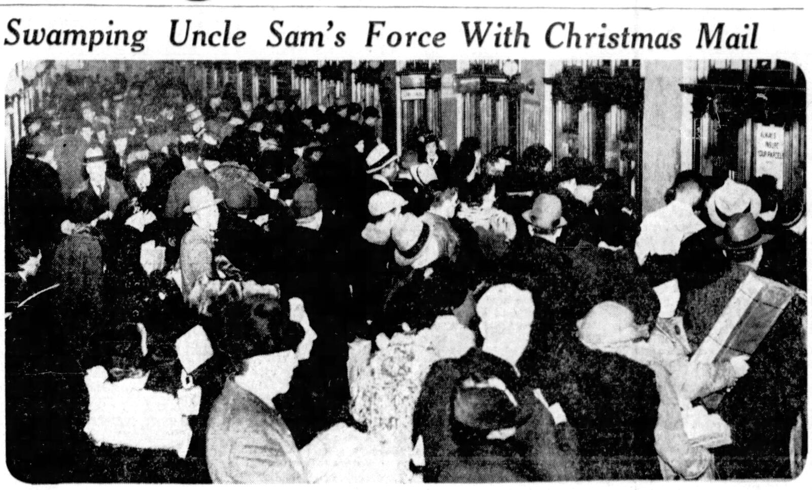 Dec. 20, 1937: Post Office swamped with Christmas mail. DAYTON DAILY NEWS ARCHIVES