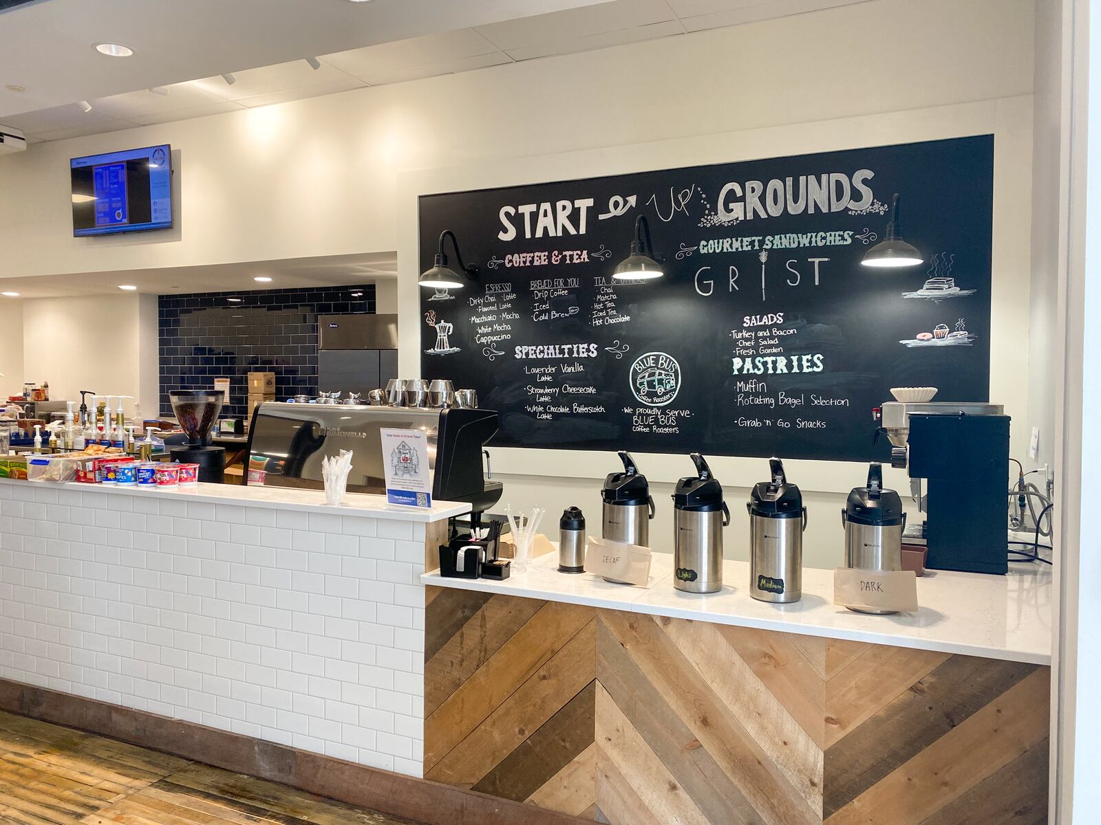 Startup Grounds coffee shop is located at the main entrance of The Hub Powered by PNC at the Dayton Arcade. GREG LYNCH / STAFF