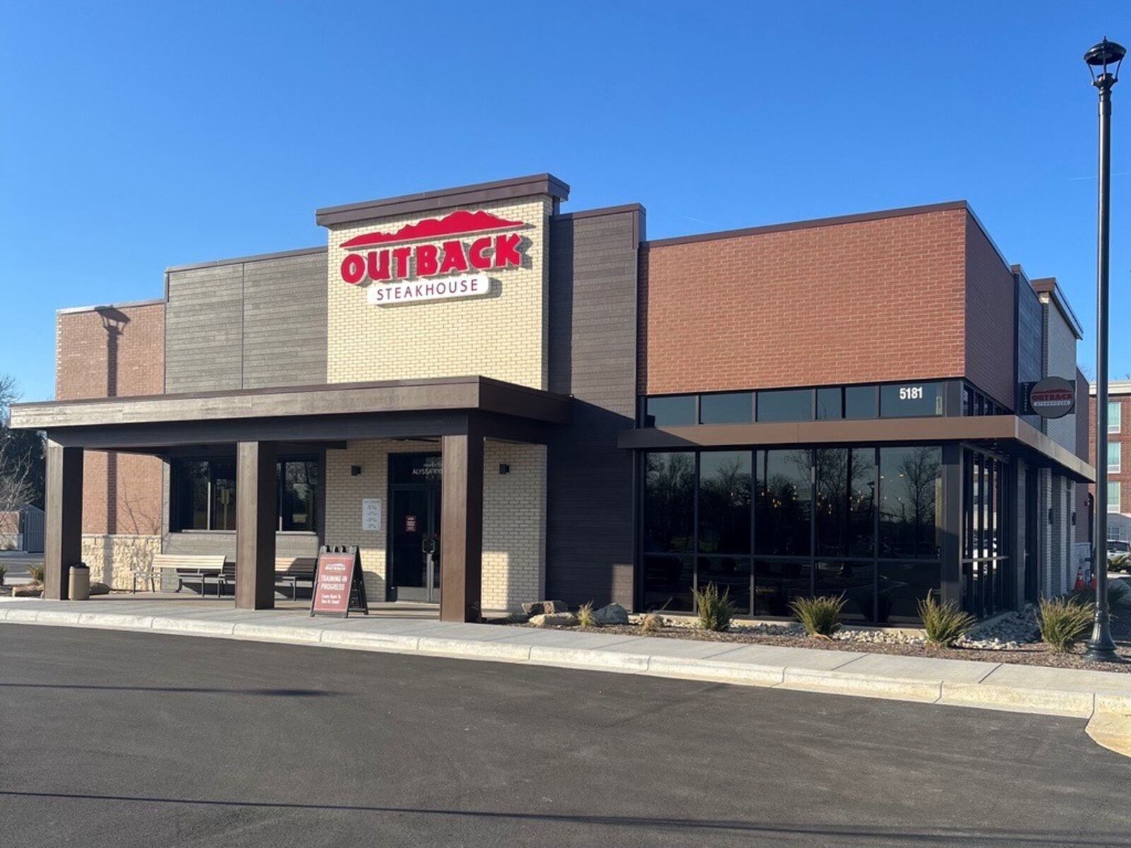 Outback Steakhouse opens at 5181 Cornerstone North Blvd. in Centerville, Tuesday, March 12, 2024. The 4,694-square-foot restaurant is slated to hold a ribbon-cutting ceremony 10:30 a.m. Wednesday, March 13, 2024, and give out free Outback appetizers cards, merchandise and more, while supplies last. CONTRIBUTED