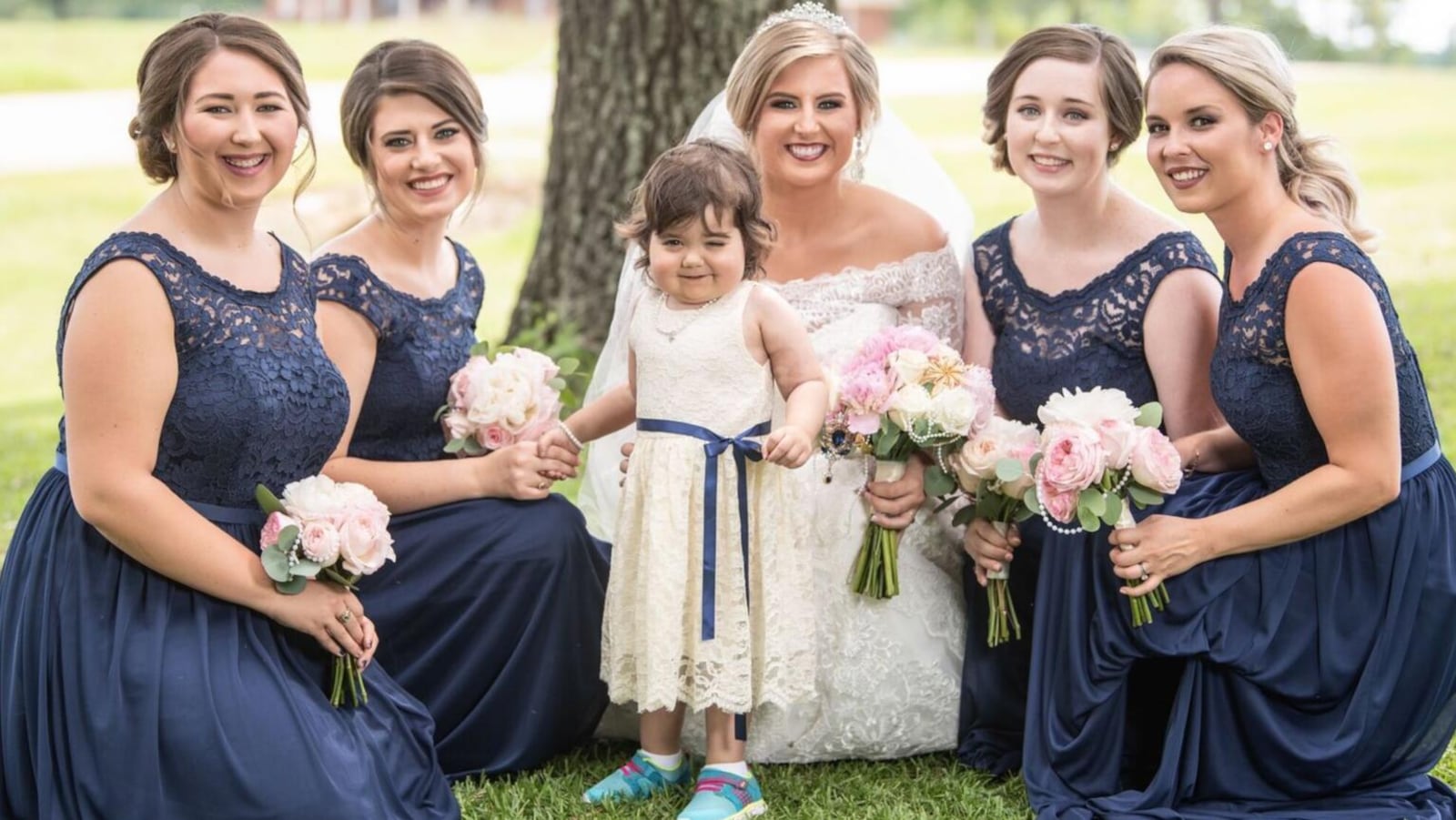 Cancer survivor Skye Savren-McCormick, 3 served as flower girl for her bone marrow donor, 26-year-old Hayden Hatfield Ryals.