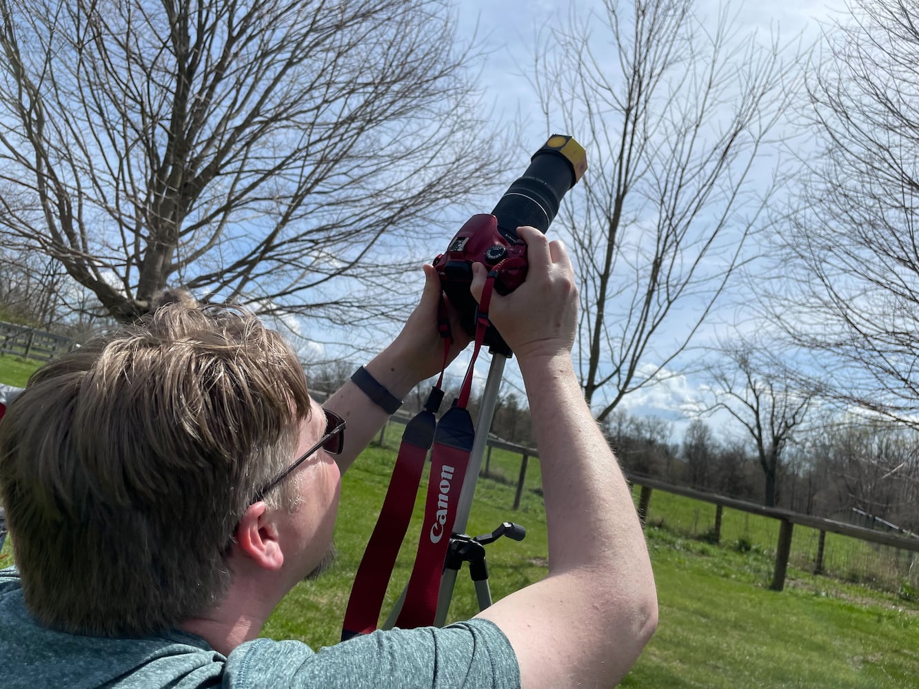 Eclipse viewing at Aullwood Audobon