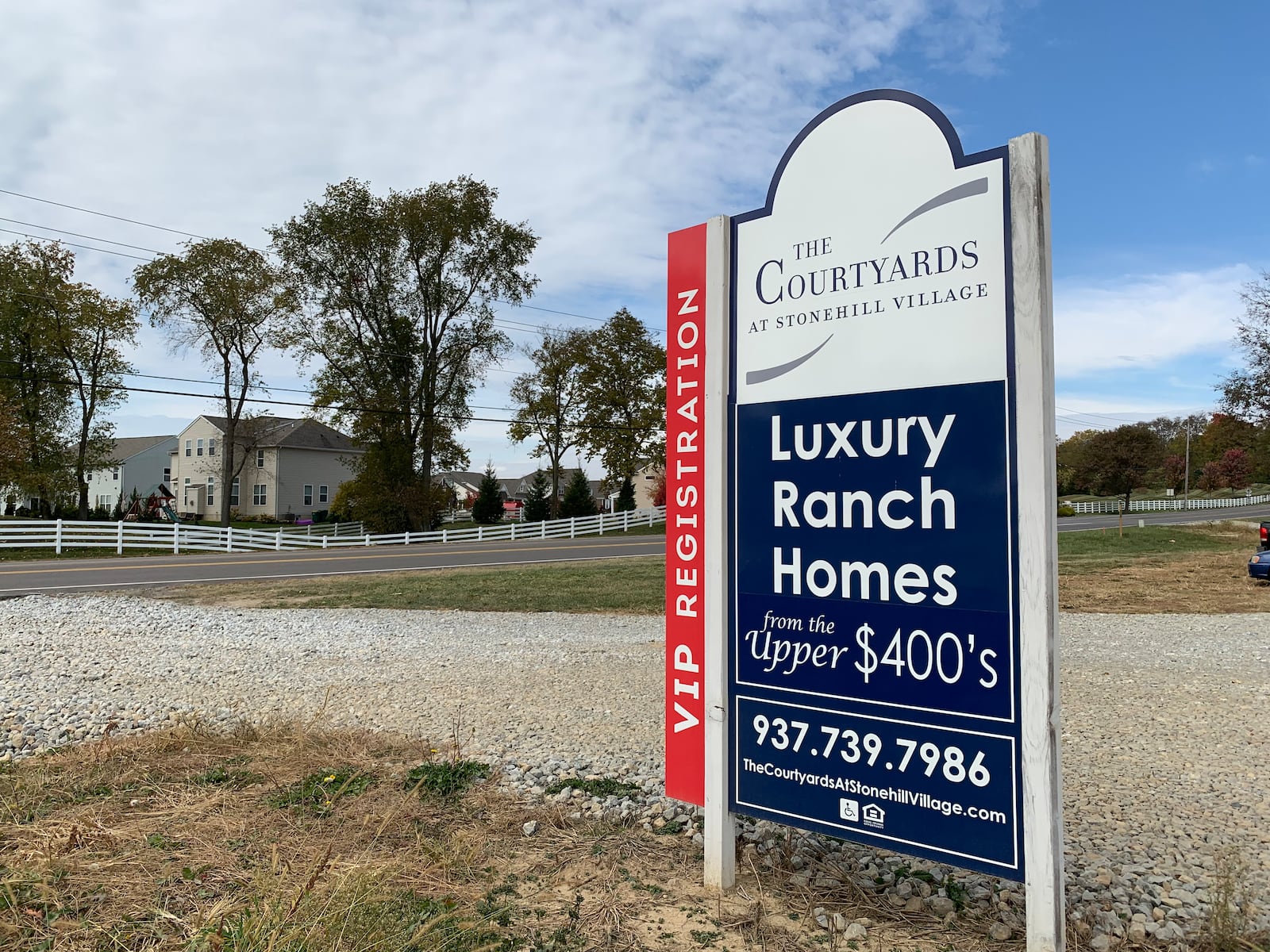 The Courtyards at Stonehill Village has begun construction on Trebein Road, the latest in a series of housing developments in Beavercreek Twp. LONDON BISHOP/STAFF