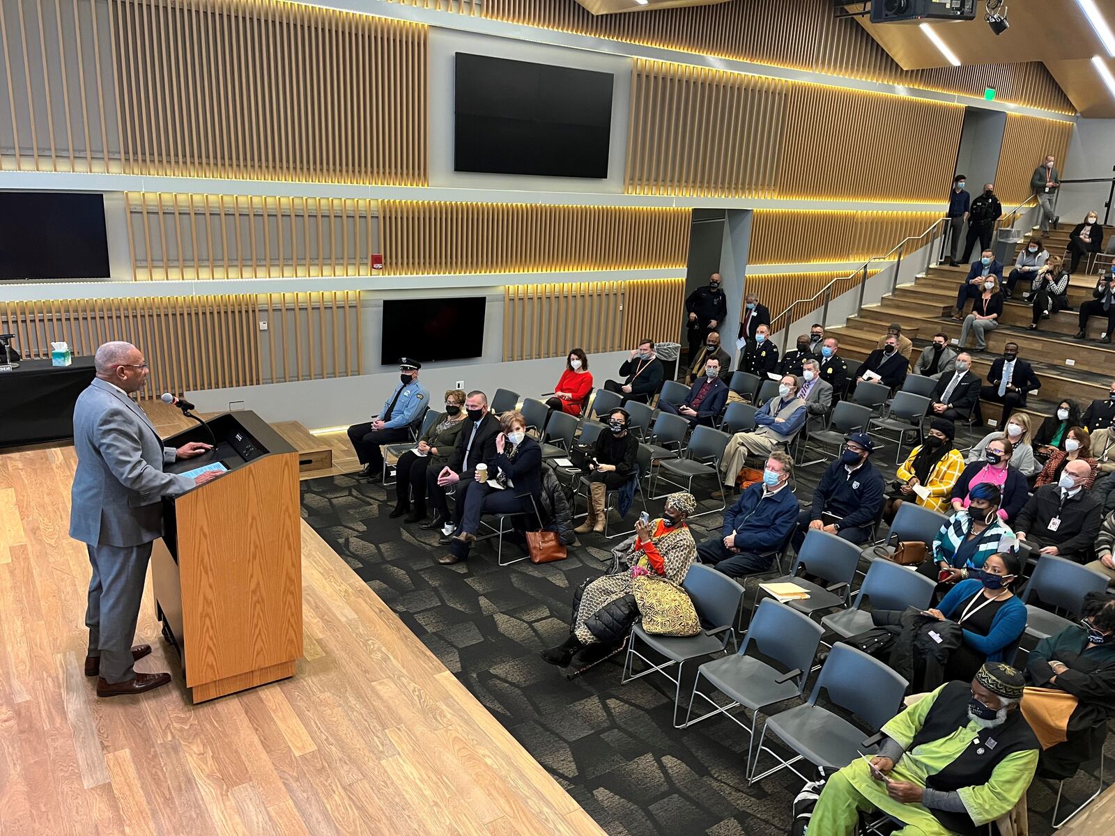 Dayton Mayor Jeffrey Mims Jr. gives his first State of the City address. CORNELIUS FROLIK / STAFF