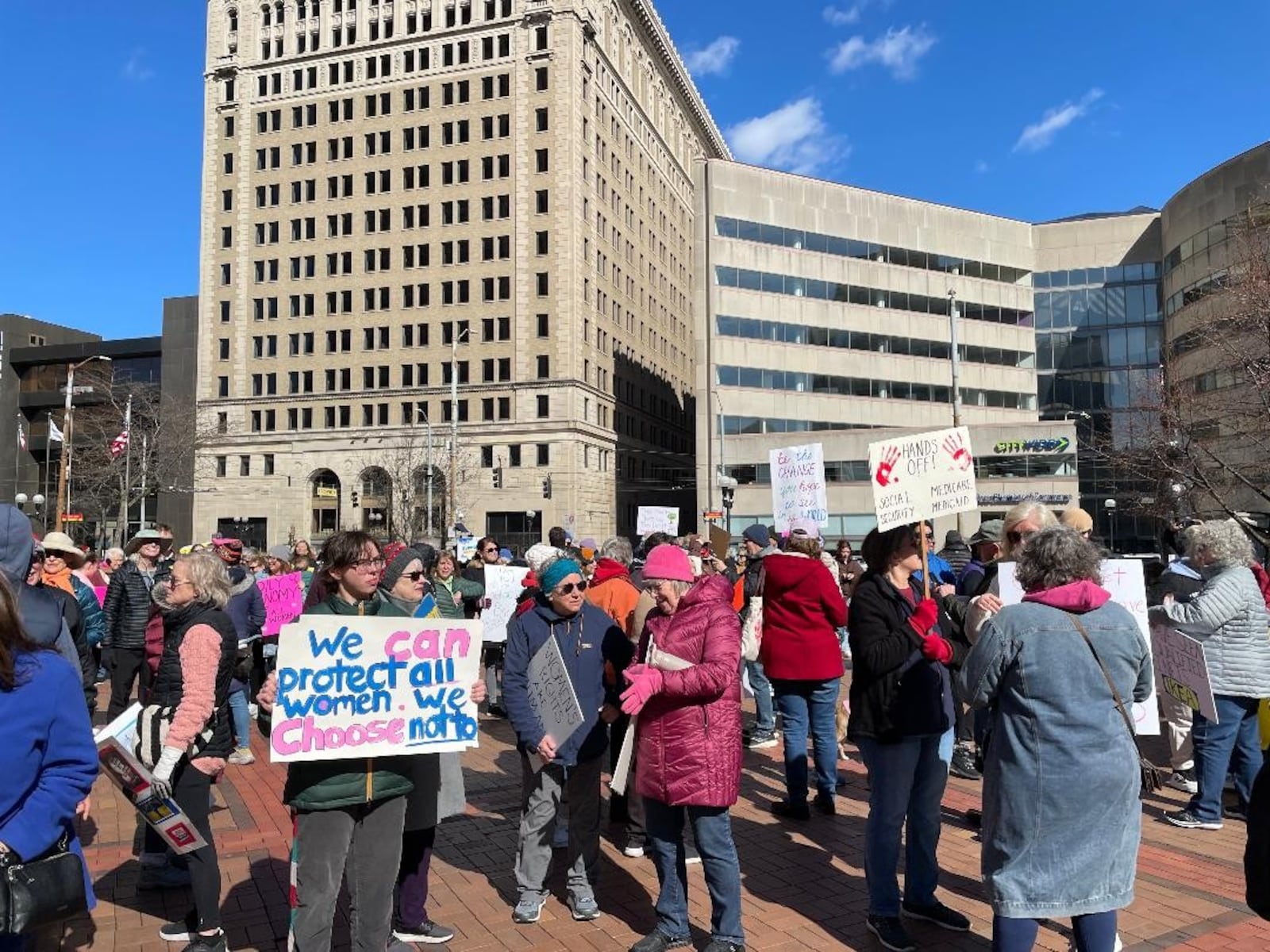 A rally was held at Courthouse Square Saturday, March 8 in celebration of International Women's Day. Photo by Russell Florence Jr.