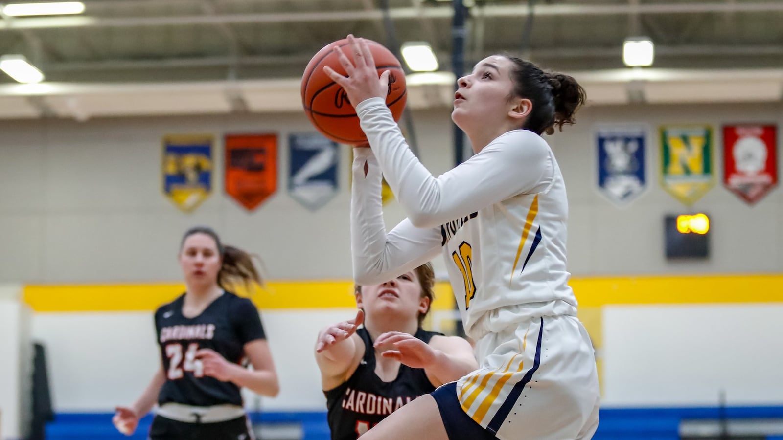 Springfield High School senior Mickayla Perdue drives to the hoop during the Wildcats game against Triad on Monday, Jan. 27, 2020. CONTRIBUTED PHOTO BY MICHAEL COOPER