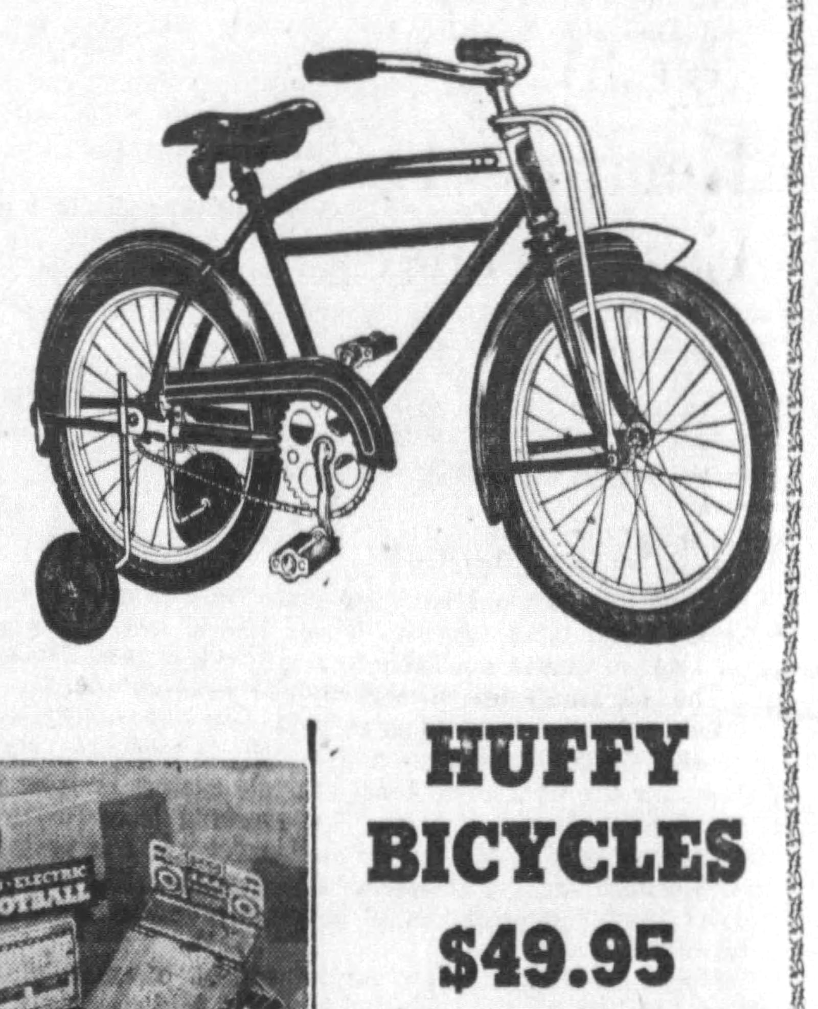 Huffy started making "convertible bikes" in 1949. These were bikes for children learning how to ride, and were the first bicycles made with training wheels. DAYTON DAILY NEWS ARCHIVES 1951