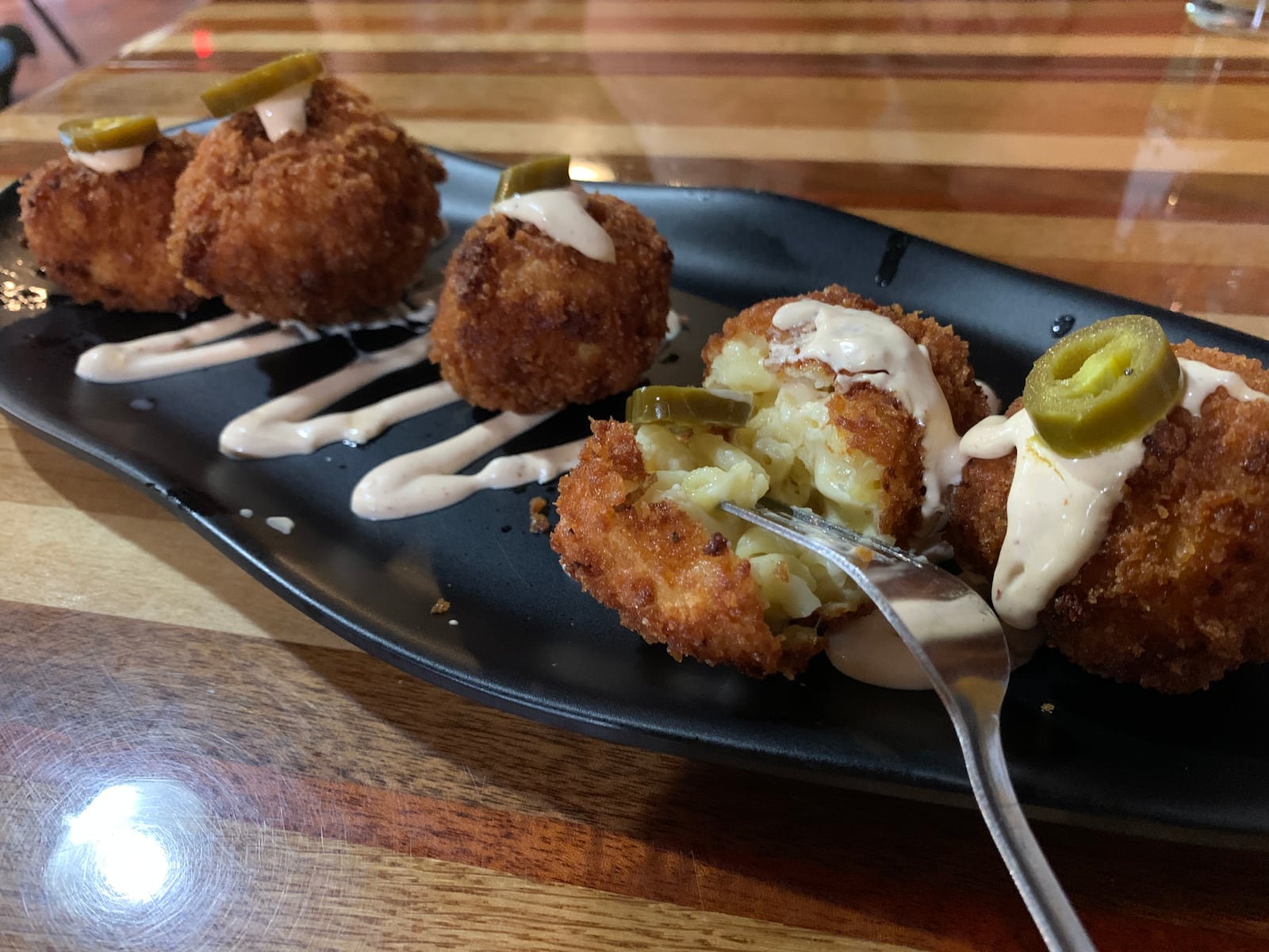 Fried mac and cheese balls at 571 Grill and Draft House