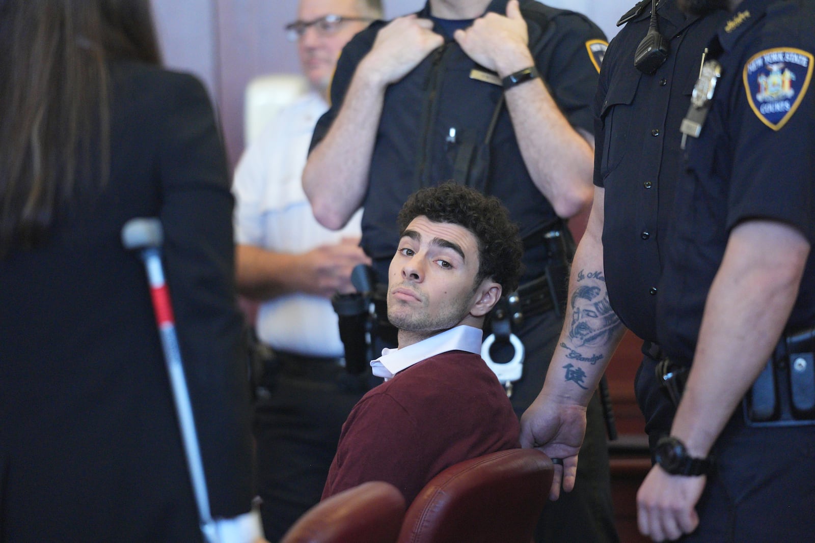 Luigi Mangione appears in Manhattan Criminal court for his arraignment on state murder and terror charges in the killing of UnitedHealthcare CEO Brian Thompson, Monday, Dec. 23, 2024, in New York. (Curtis Means/Pool Photo via AP)