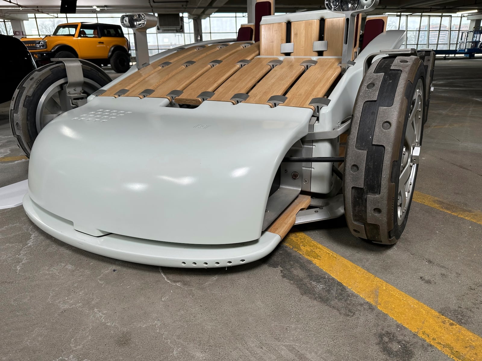 A 2002 Ford MA concept vehicle, part of Ford Motor Co.'s Heritage Fleet, is on display Wednesday, March 12, 2025, in Dearborn, Mich. (AP Photo/Mike Householder)