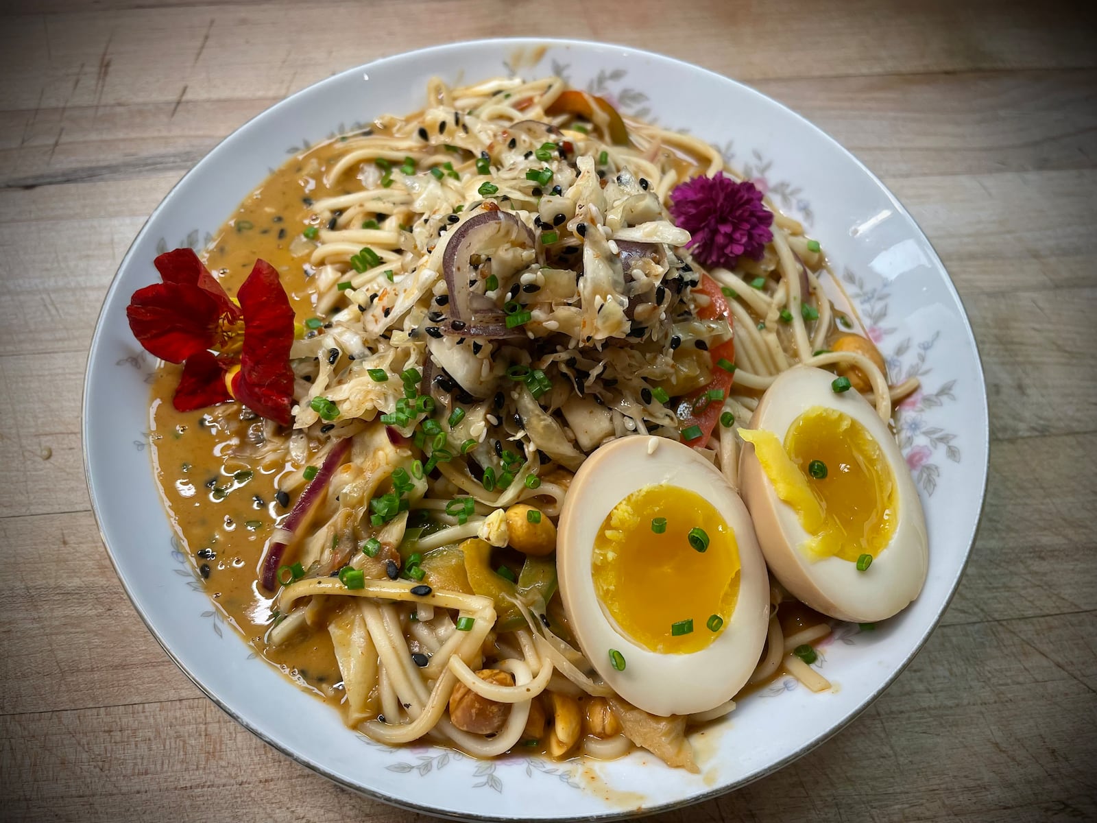 Pictured is the Udon Noodle Stir Fry Bowl at Little Fish Brewing Company in Dayton. NATALIE JONES/STAFF