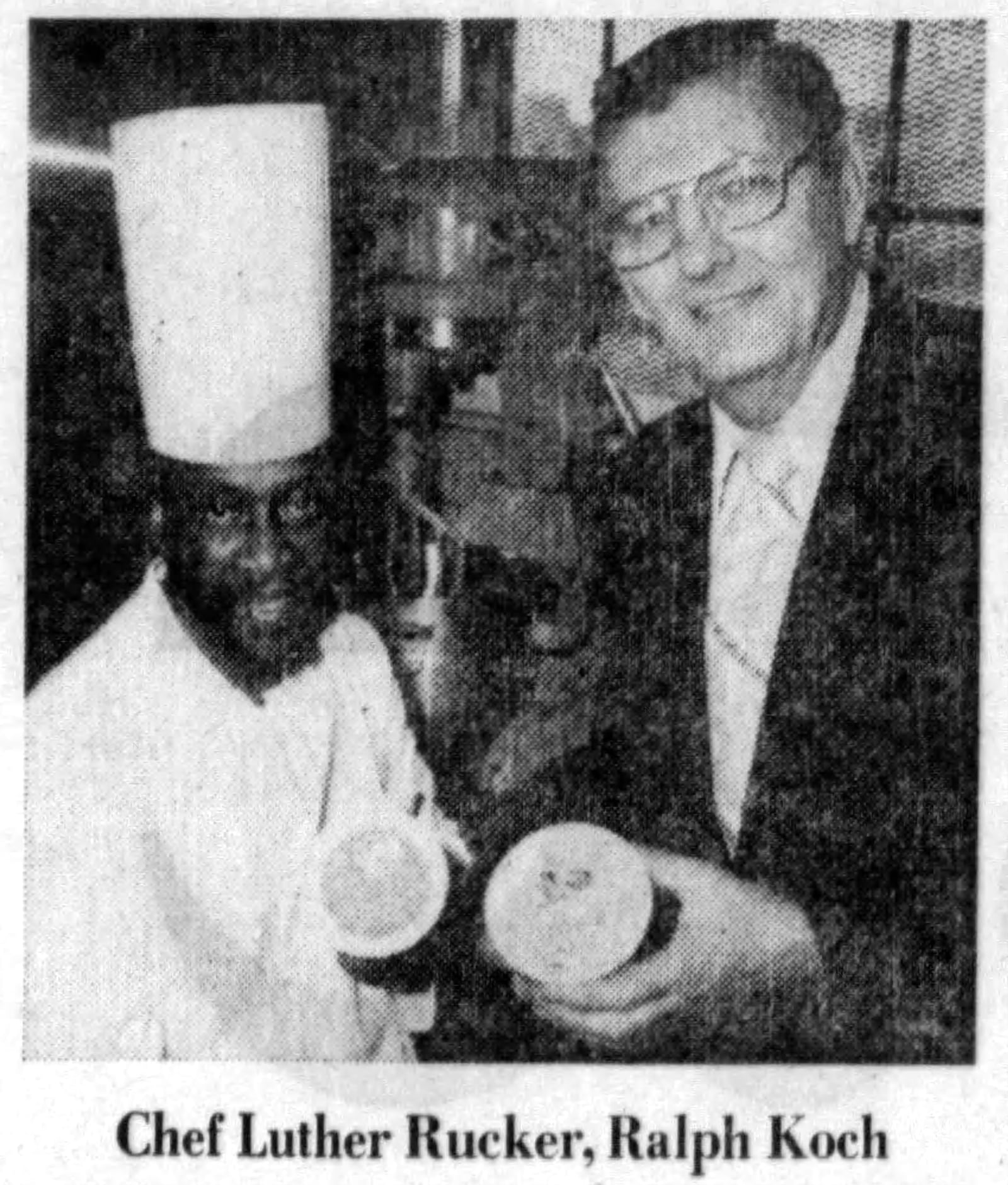 Goody Goody owner Ralph Koch and Chef Luther Rucker with restaurant items packaged for sale in local grocery stores. DAYTON DAILY NEWS ARCHIVES.